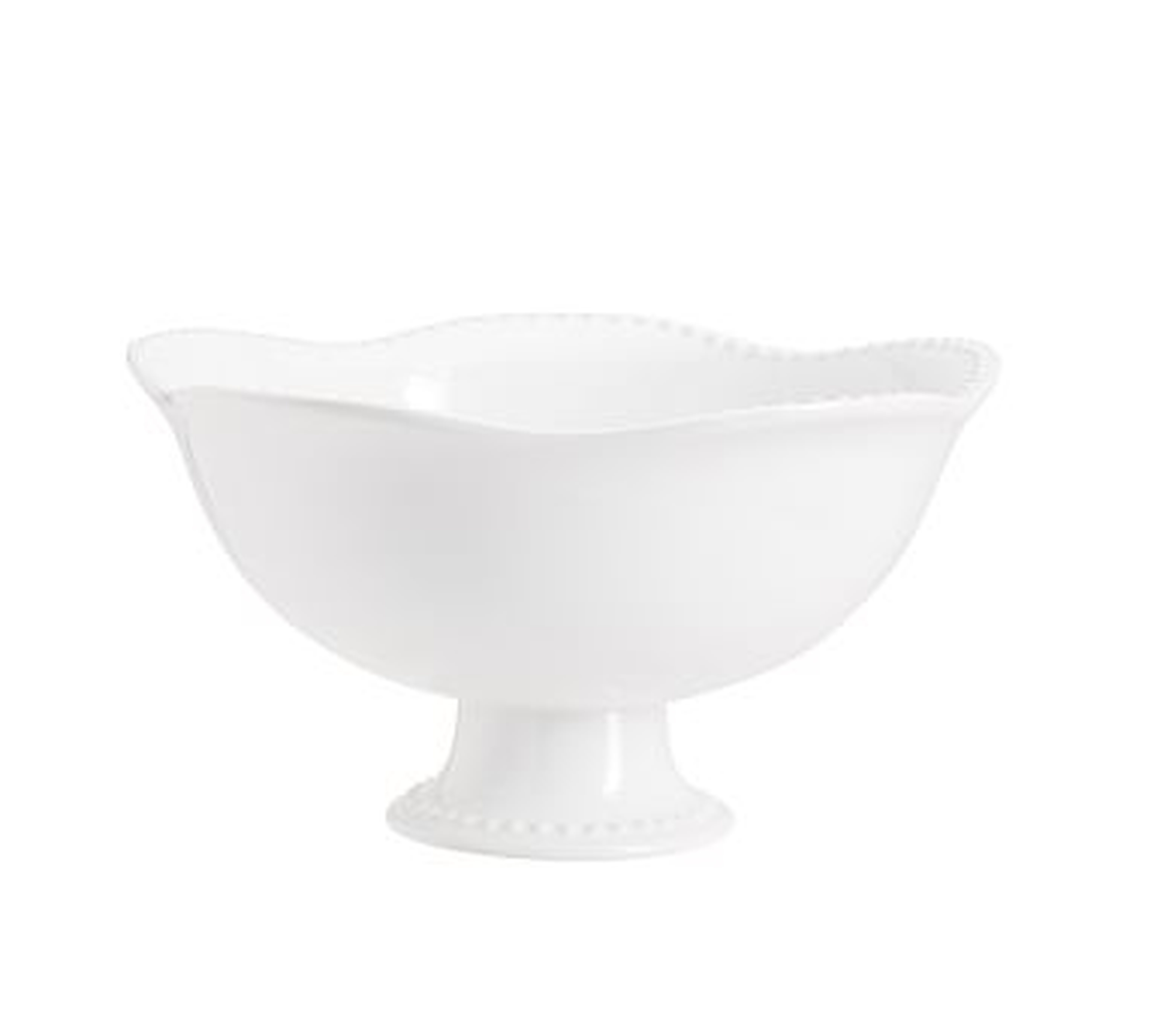 Emma Beaded Stoneware Footed Serving Bowl - True White - Pottery Barn