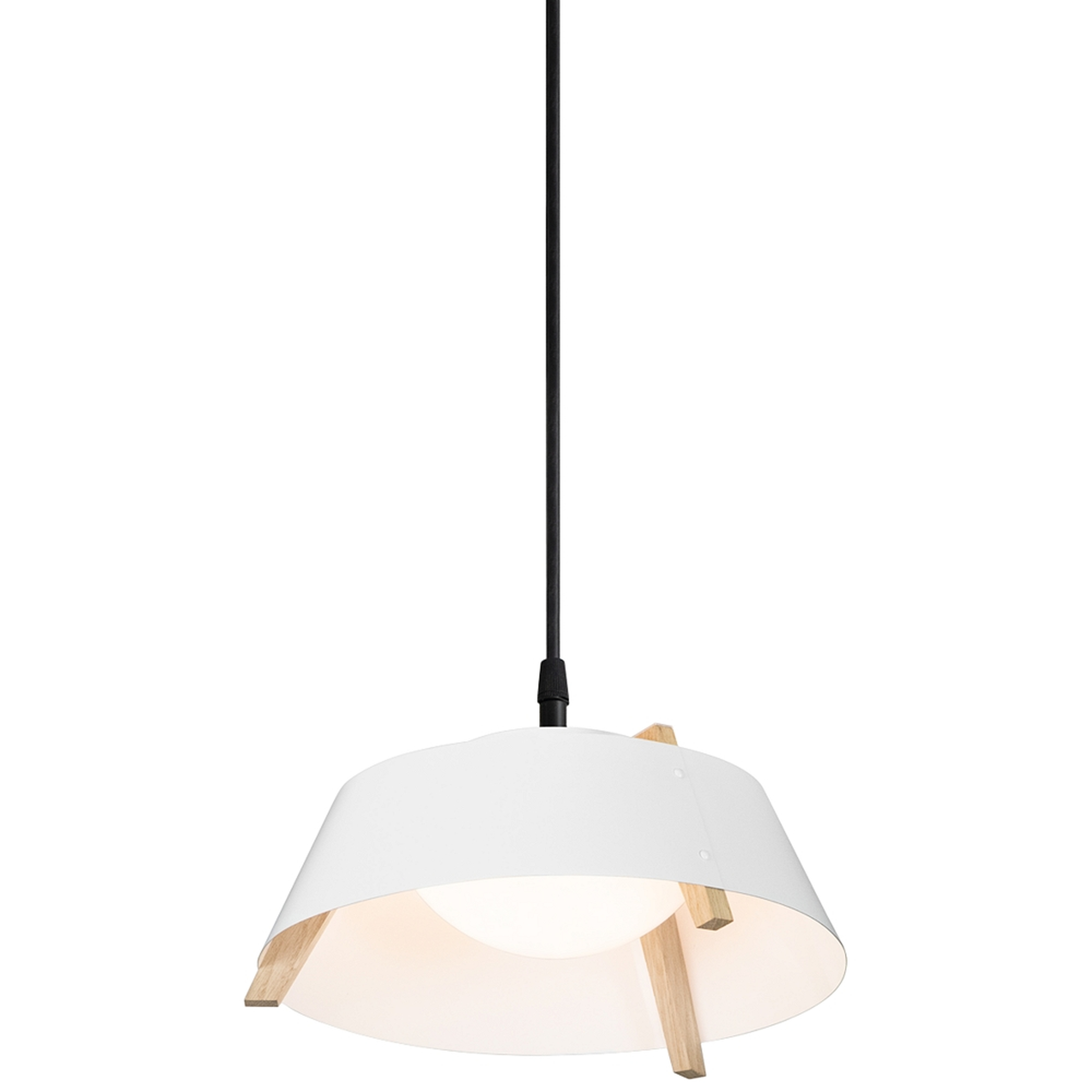 Cerno Casia 14 1/4" Wide White and Oak LED Pendant Light - Style # 93Y69 - Lamps Plus