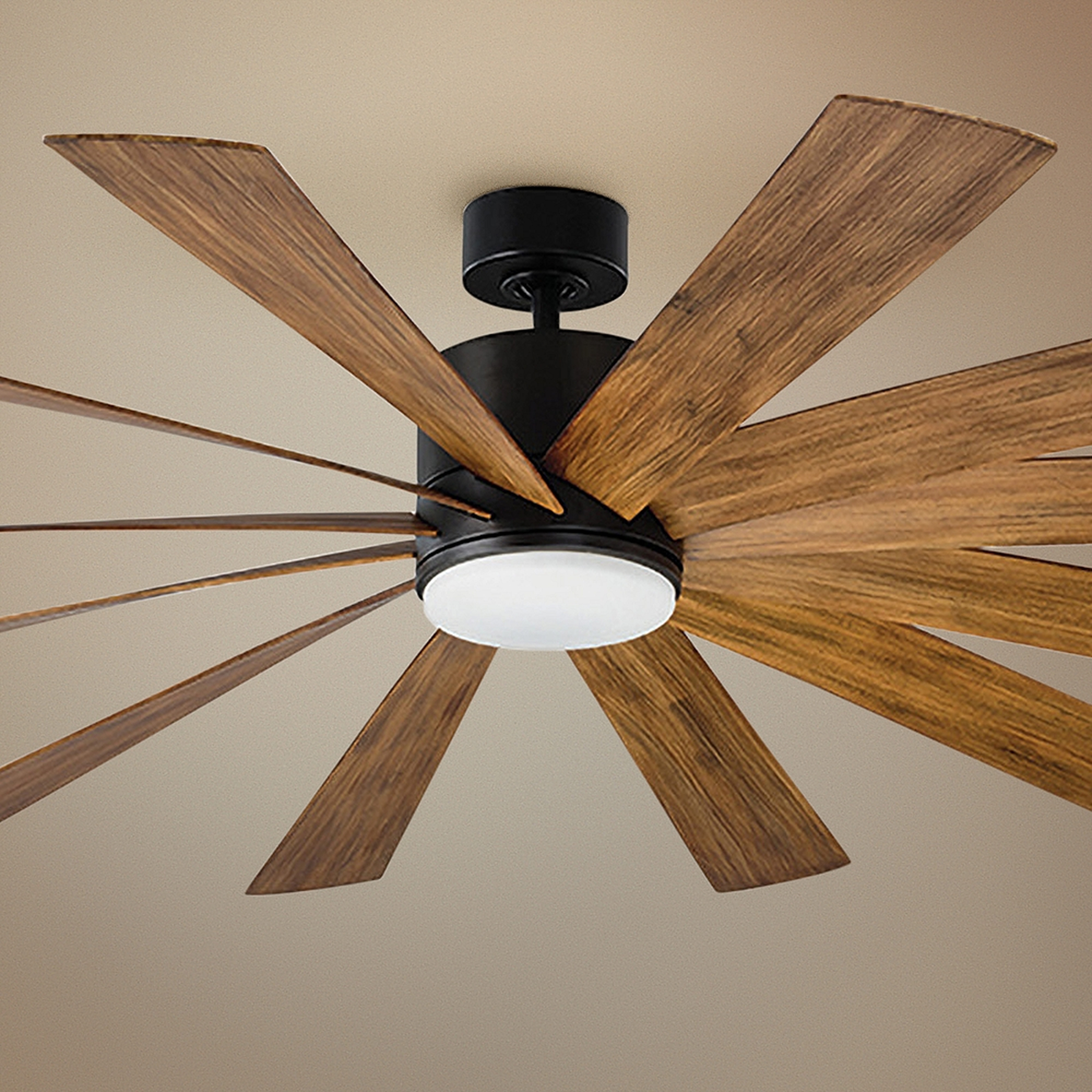 80" Windflower Matte Black LED Outdoor Ceiling Fan - Style # 58W09 - Lamps Plus