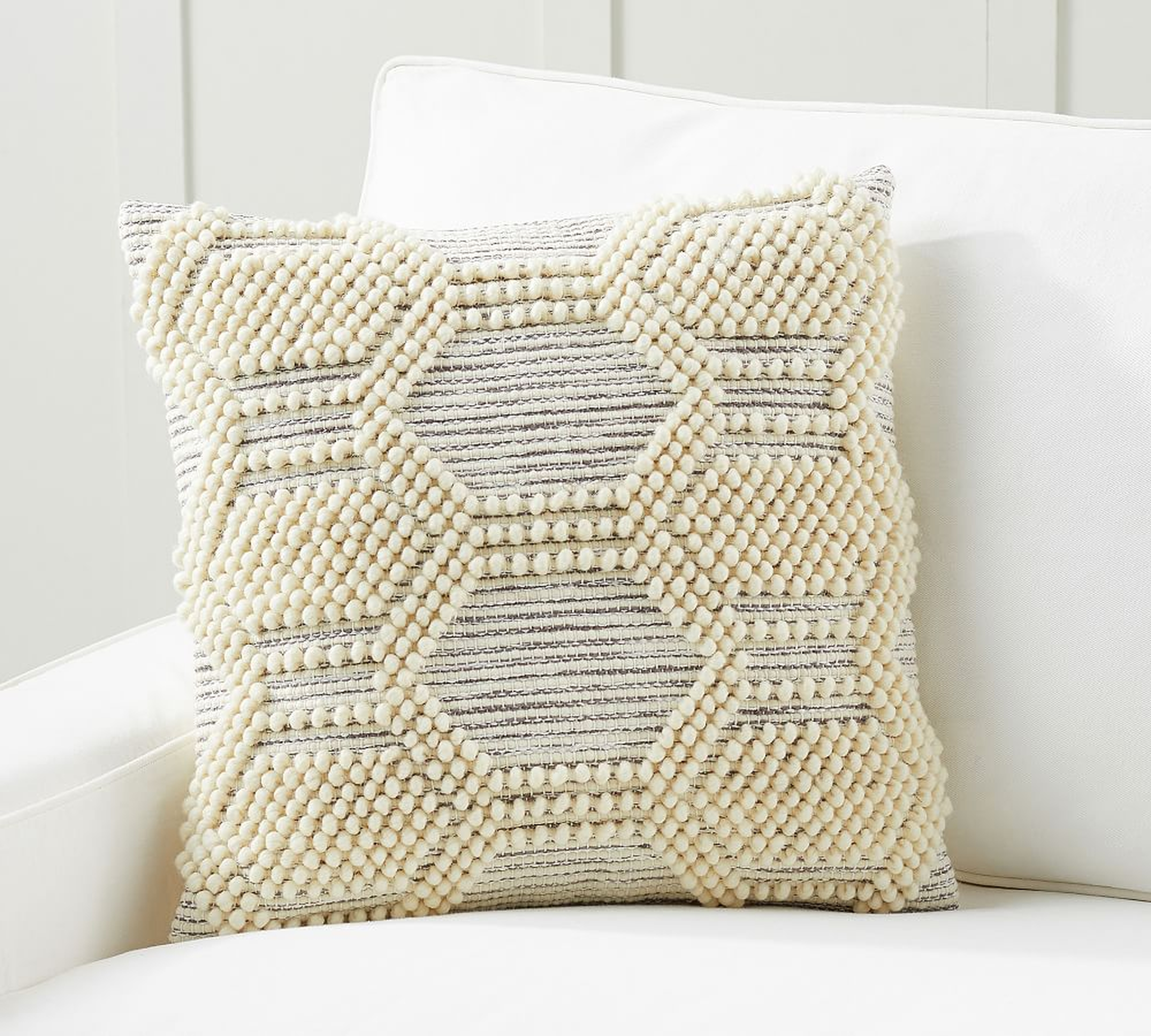 Carine Hand Loomed Pillow Cover, 20 x 20", Ivory - Pottery Barn