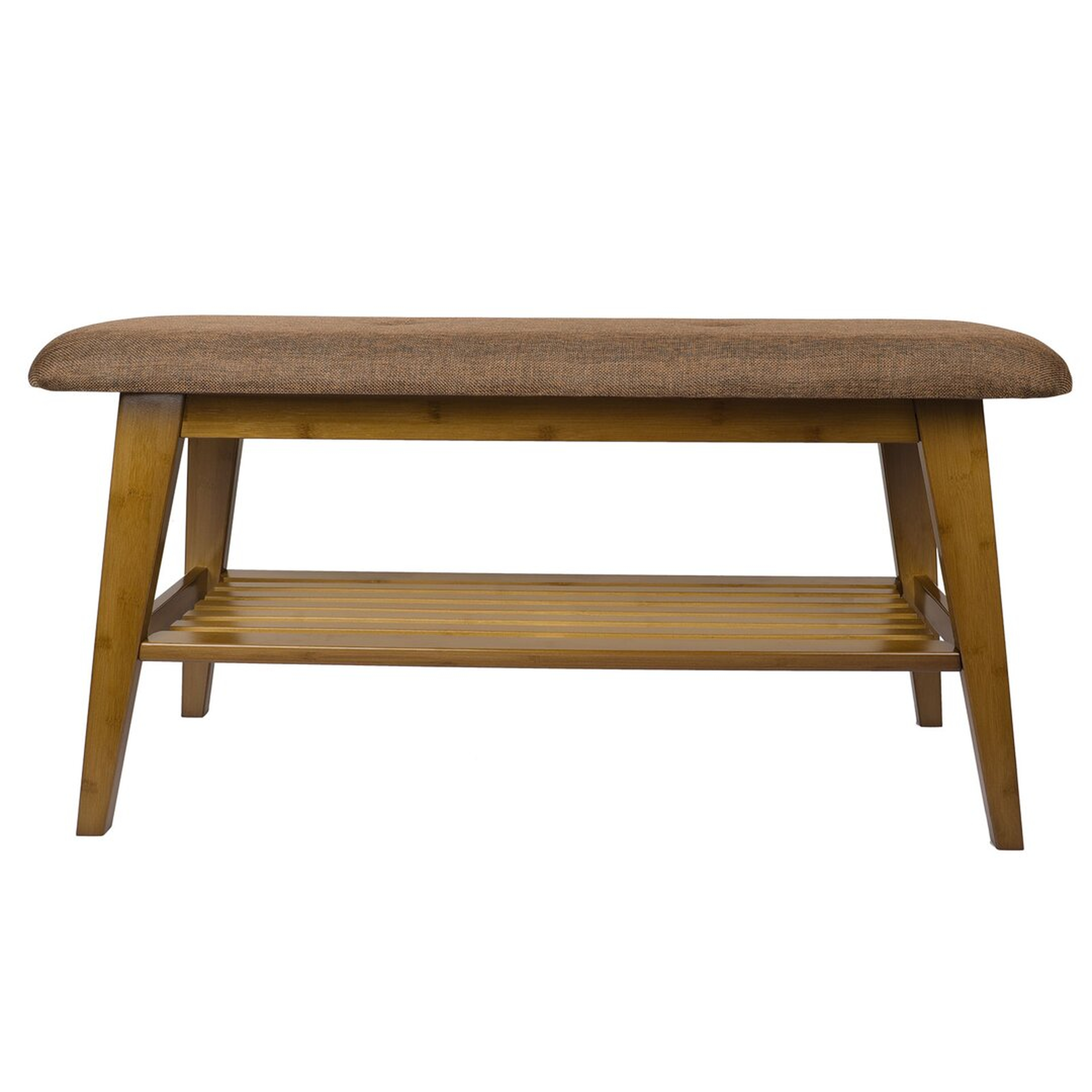 "Lucky Monet 2-Tier Bamboo Shoe Rack Entryway Bench" - Perigold