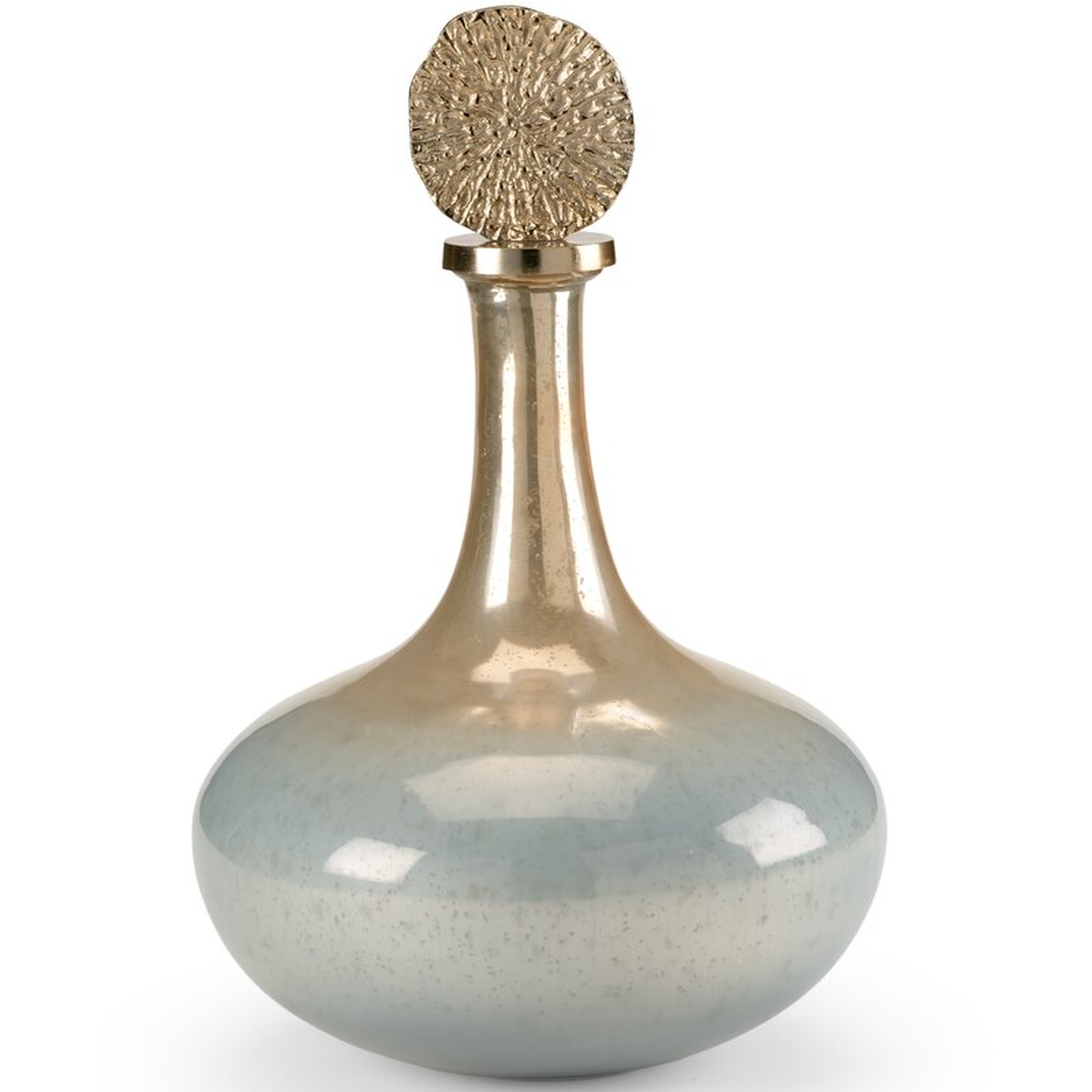 Wildwood Helsinki Blue/Ambered Silver 18"" Glass Decorative Bottle - Perigold