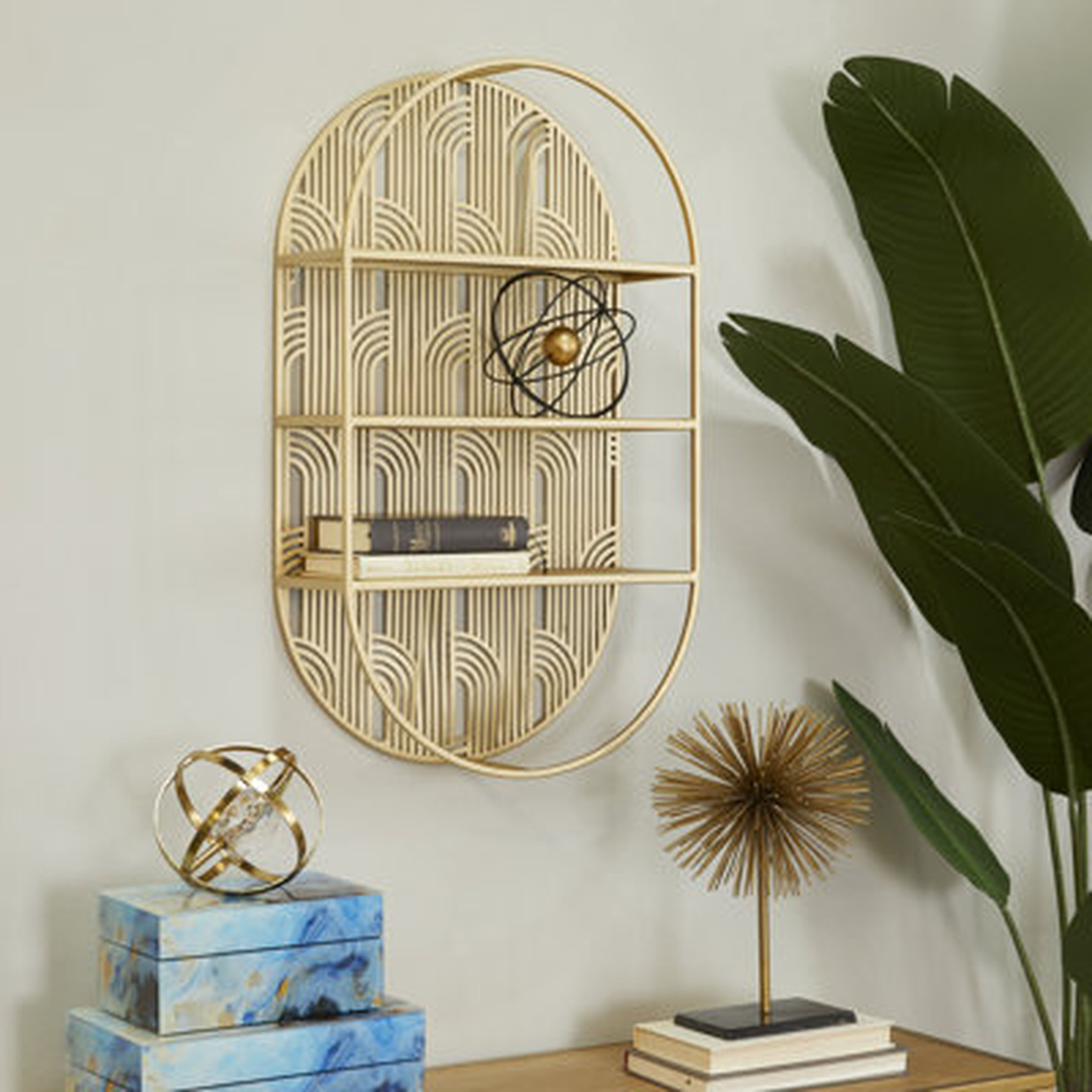 Kwesi 3 Piece Oval Metal Cubby Shelf - Wayfair