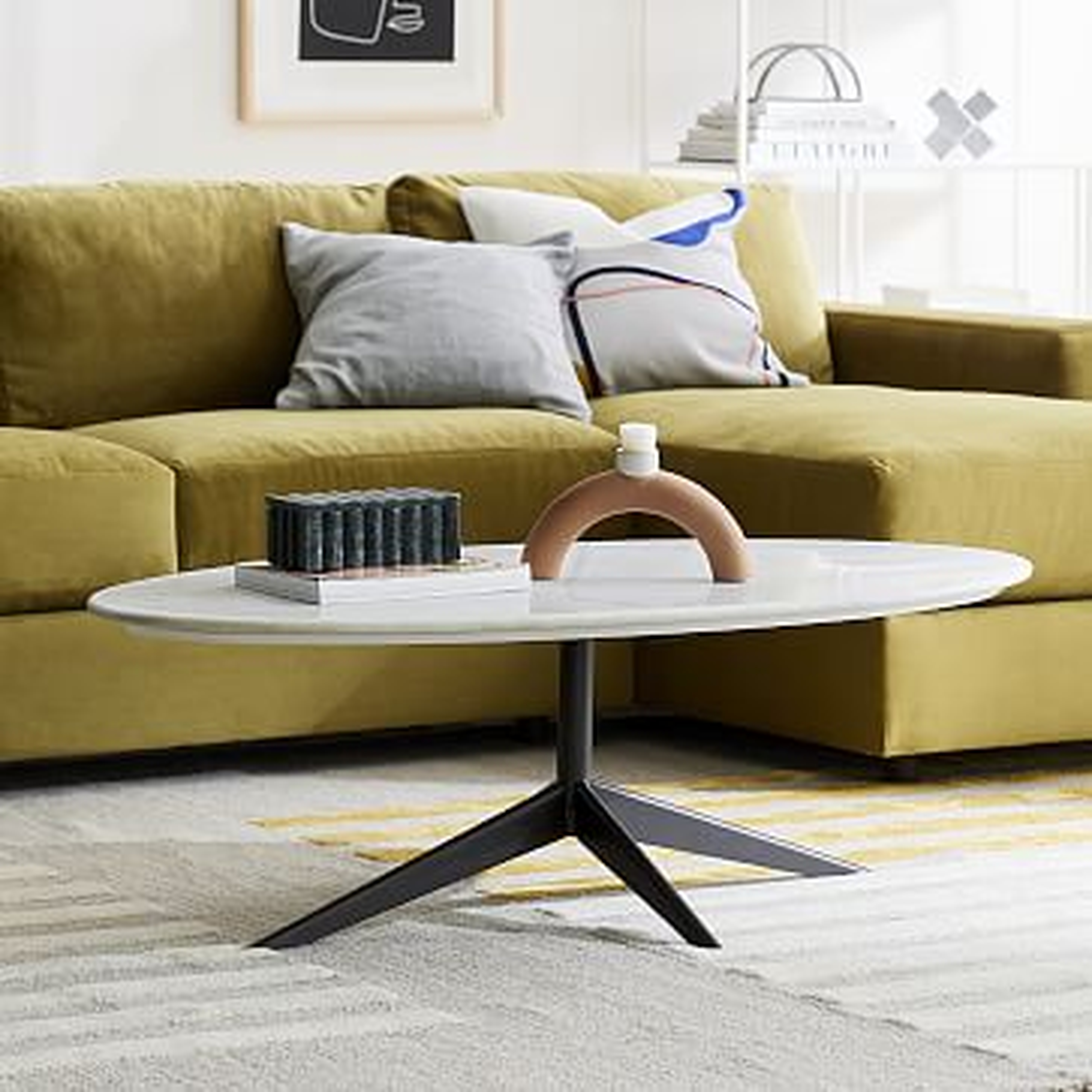 Marlow Oval Coffee Table, Marble - West Elm