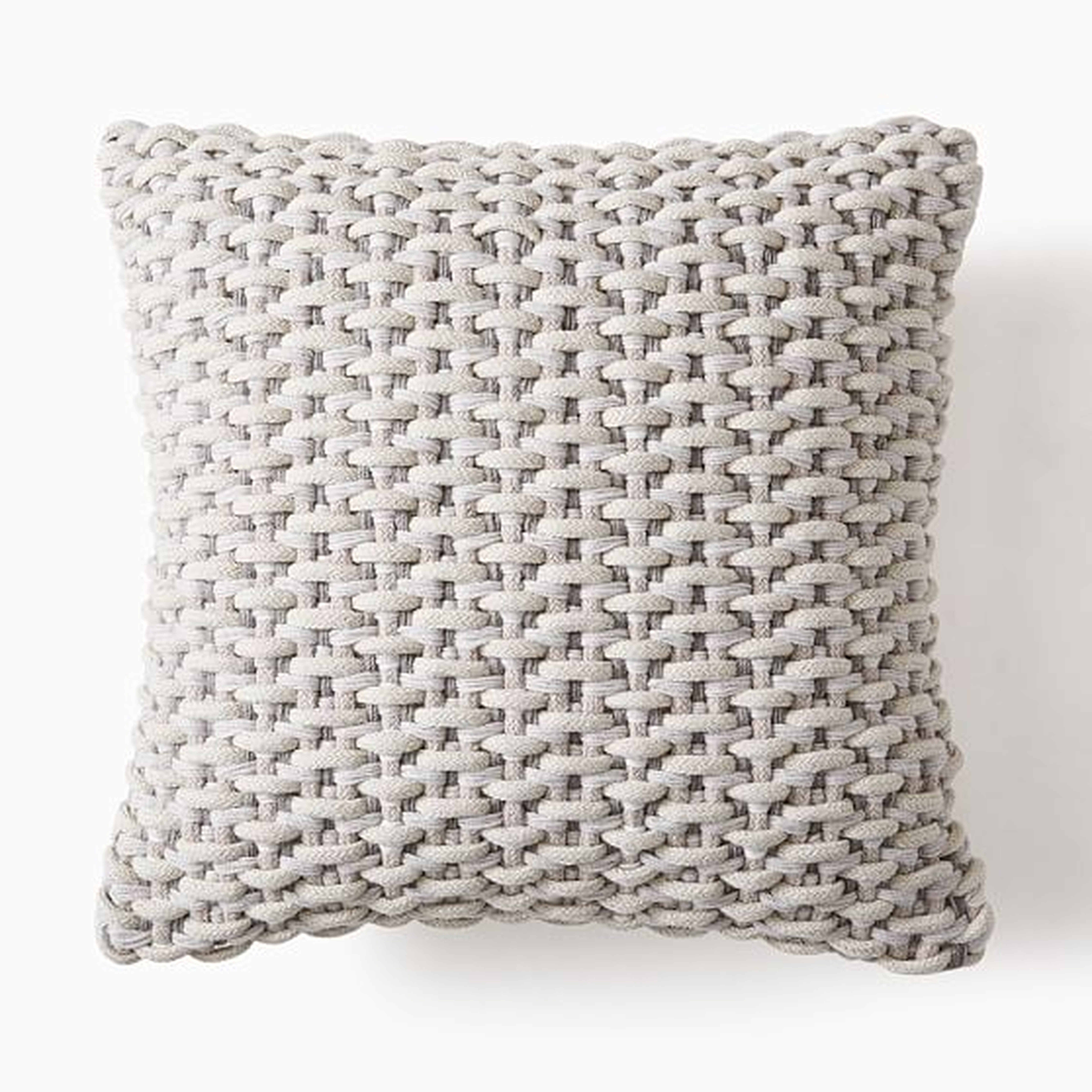 Outdoor Basket Weave Pillow, 20"x20", Pearl Gray, Set of 2 - West Elm