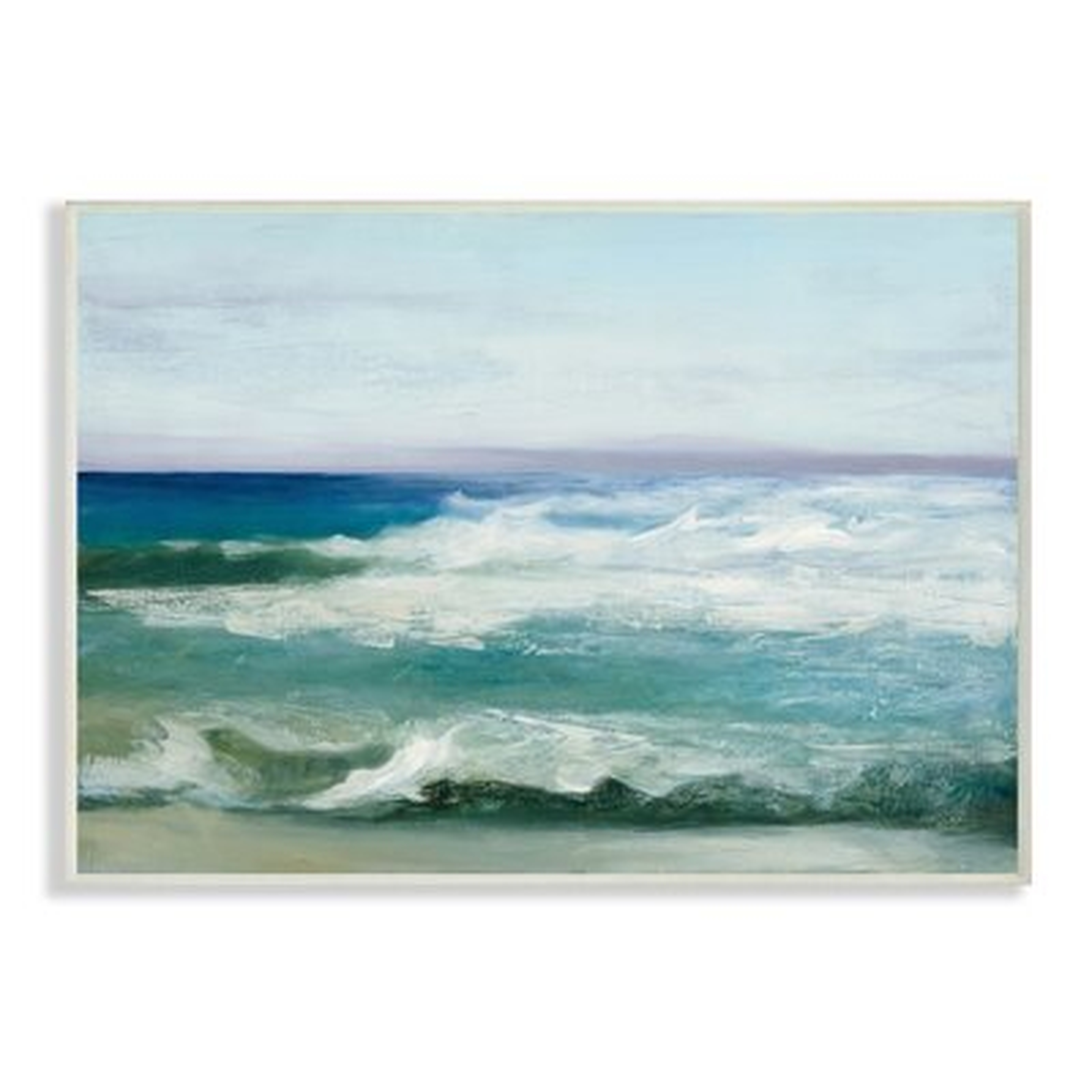 Abstract Waves Crashing Nautical Seascape Painting Abstract Waves Crashing Nautical Seascape Painting by Design By Julia Purinton - Graphic Art - Wayfair