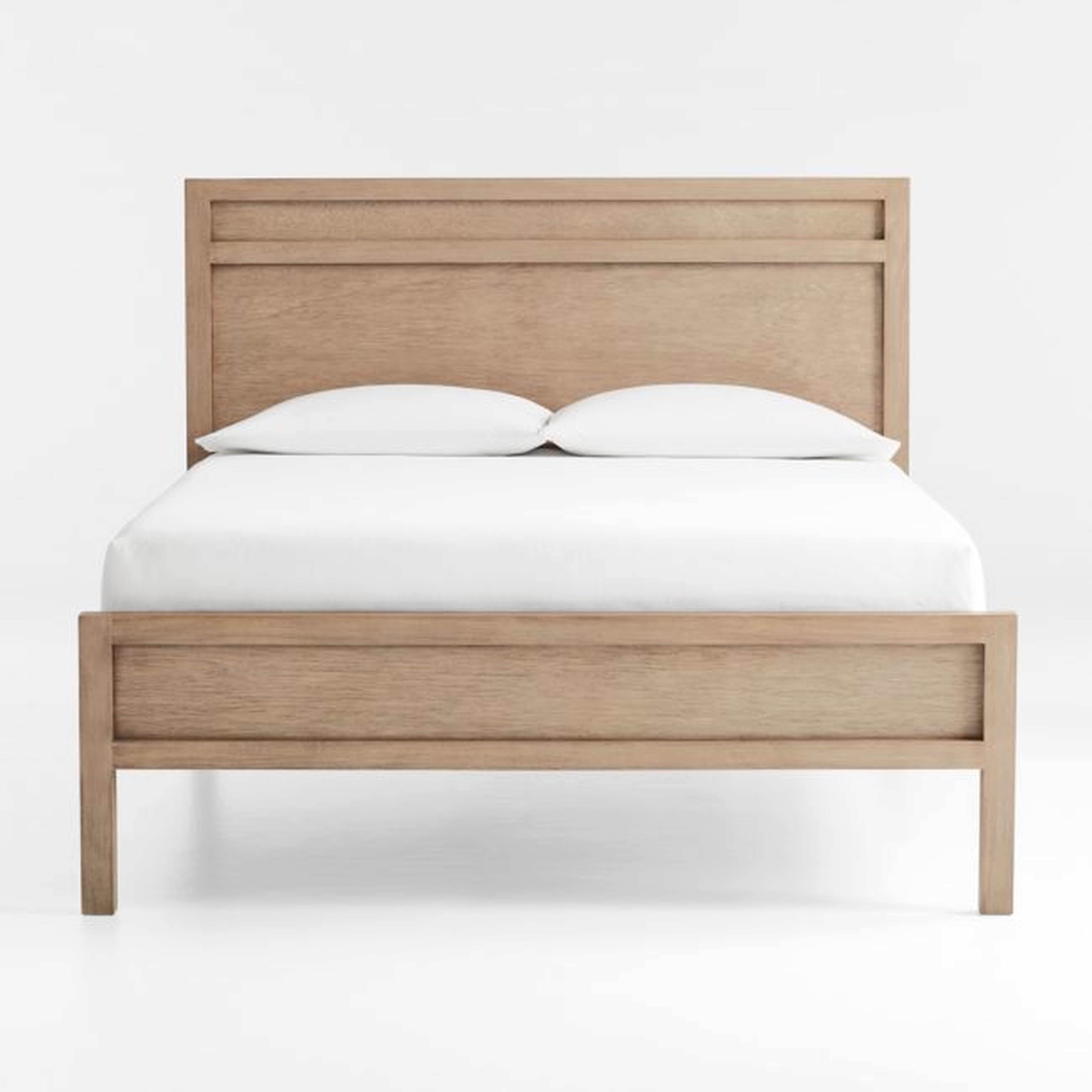 Keane Weathered Natural Solid Wood Queen Bed - Crate and Barrel