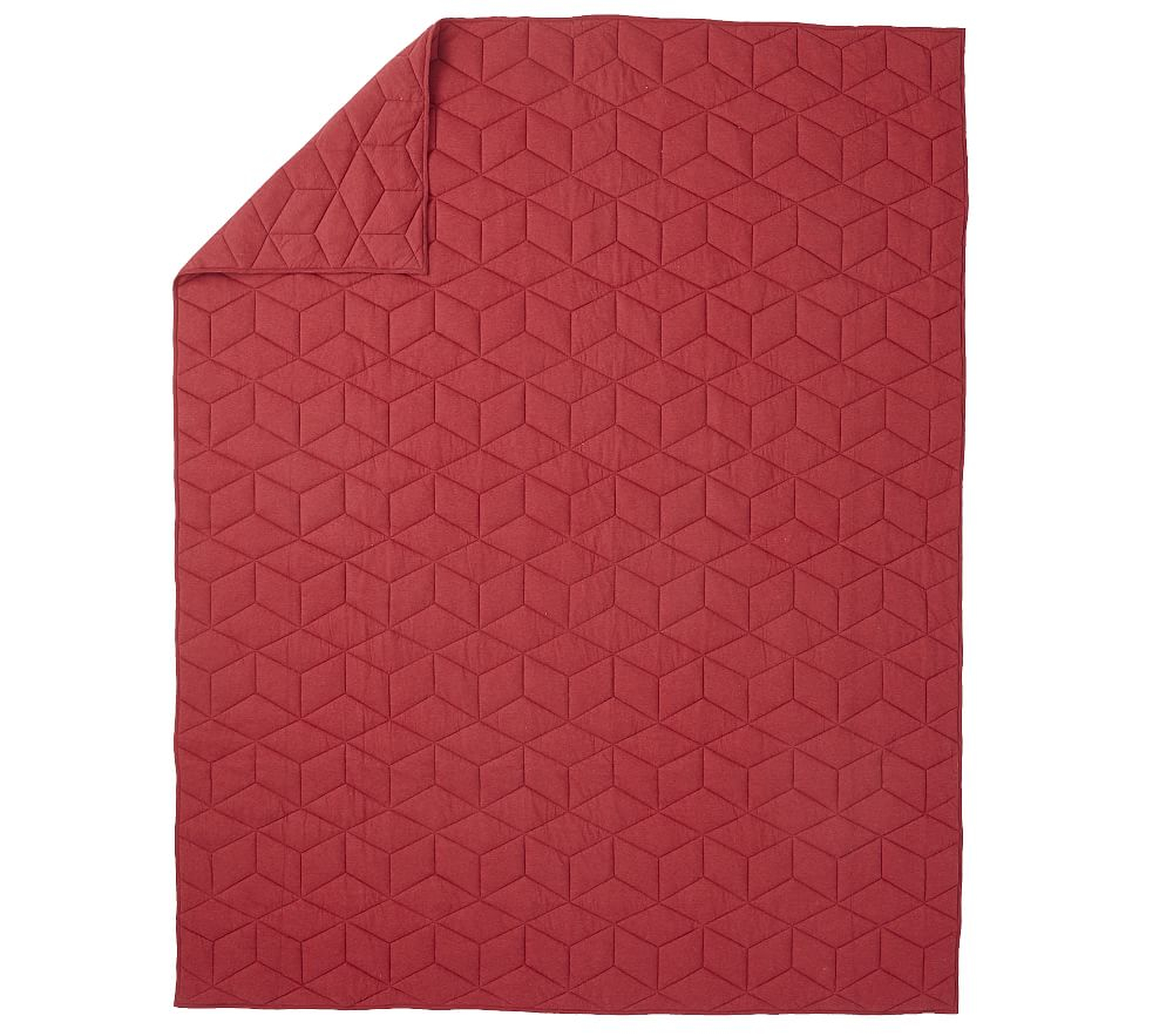 Jersey Quilt, Full/Queen, Red - Pottery Barn Kids