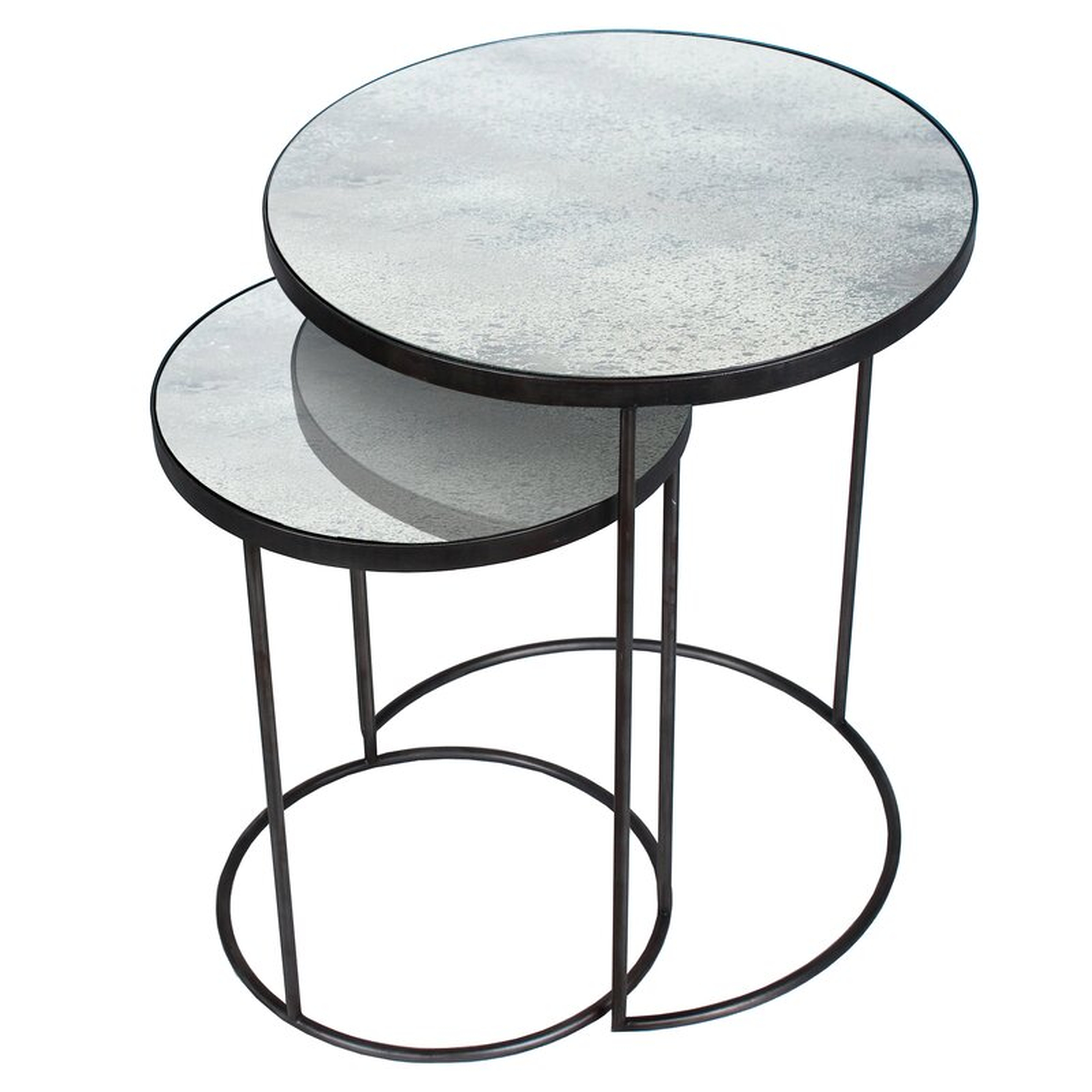 Notre Monde 2 Piece Nesting Tables Table Top Color: Clear - Perigold