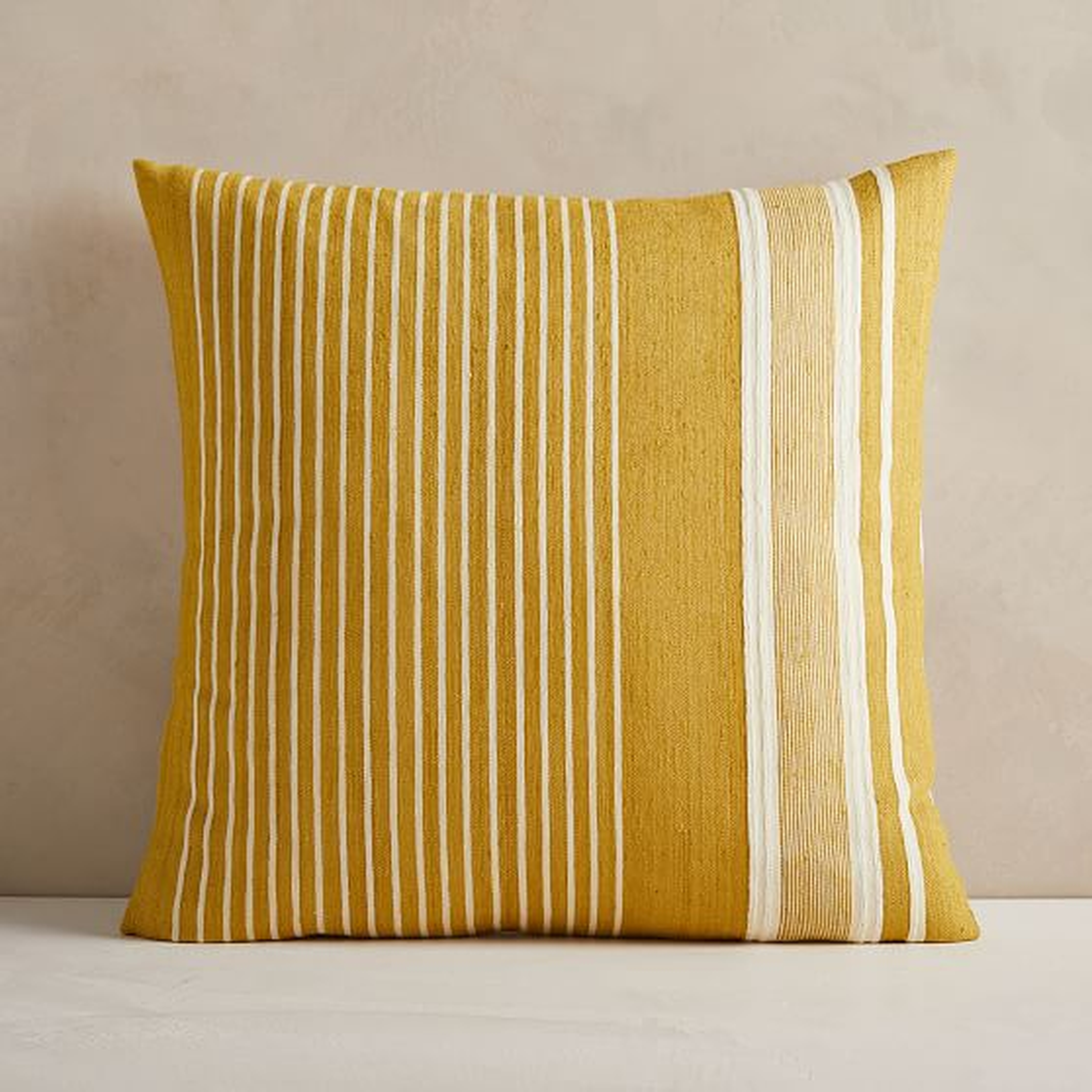 Silk Variegated Stripe Pillow Cover, 24"x24", Dark Horseradish - West Elm