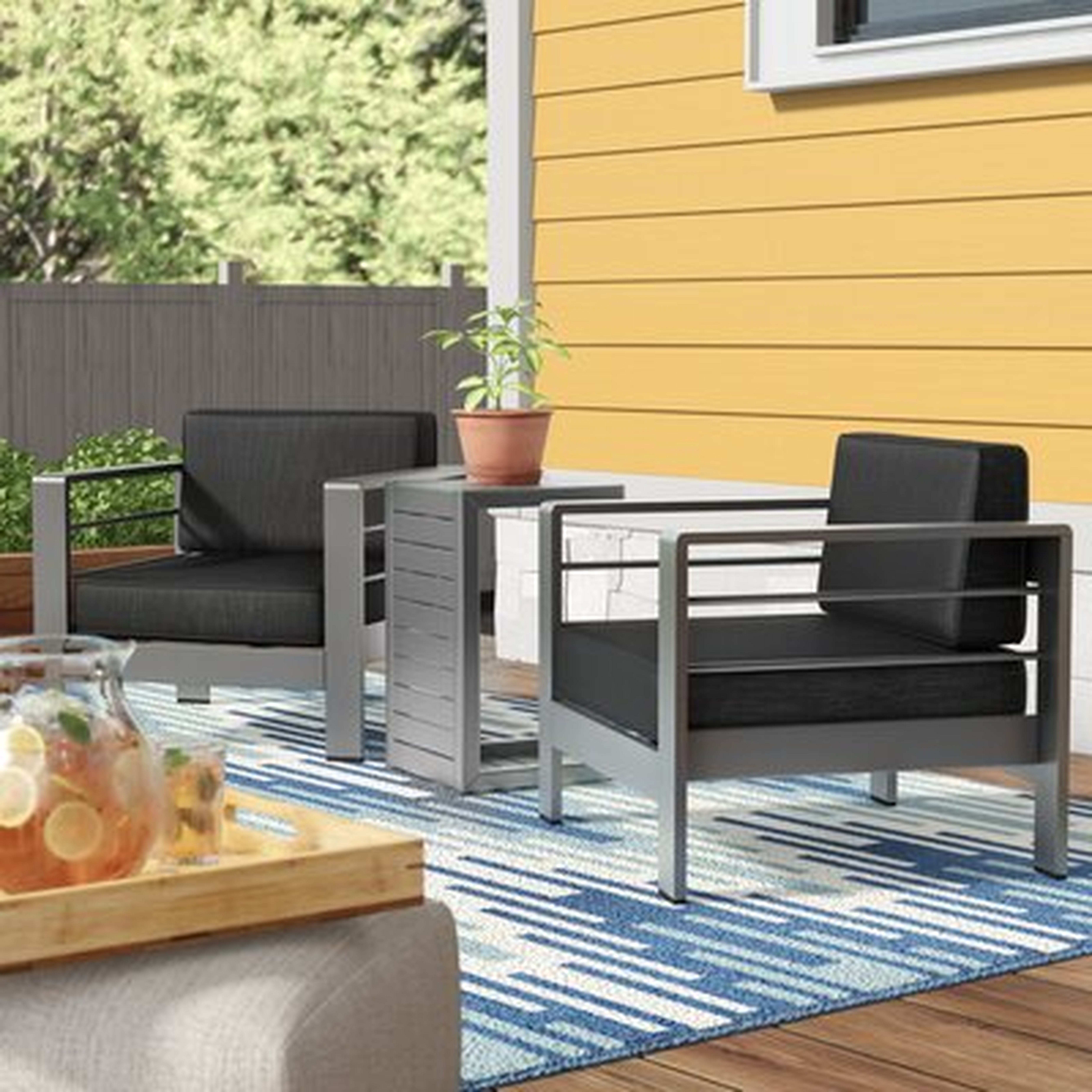 Caggiano 3 Piece Seating Group with Cushions - Wayfair
