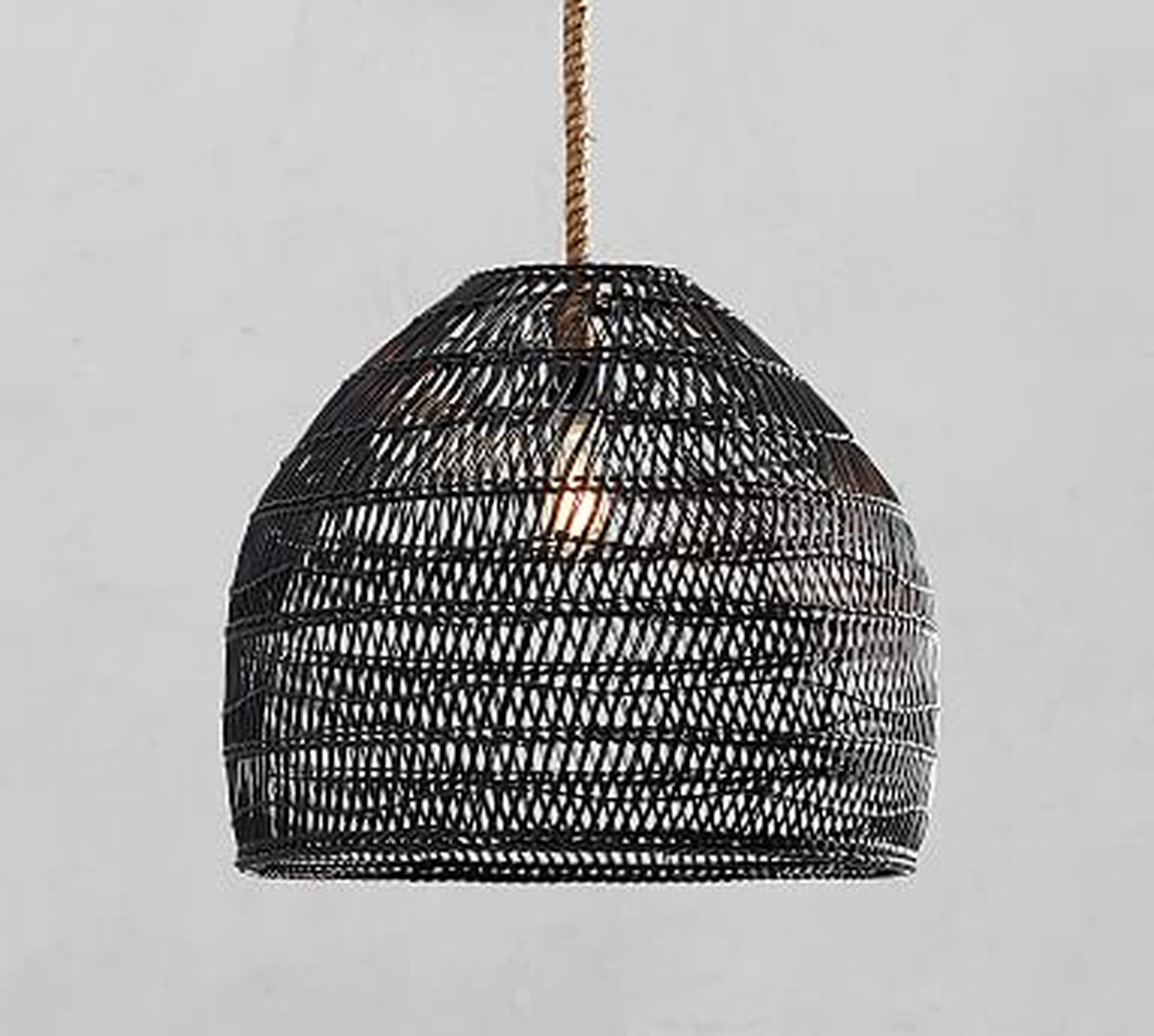Flora All-Weather Wicker Indoor/Outdoor Pendant, Large - Pottery Barn