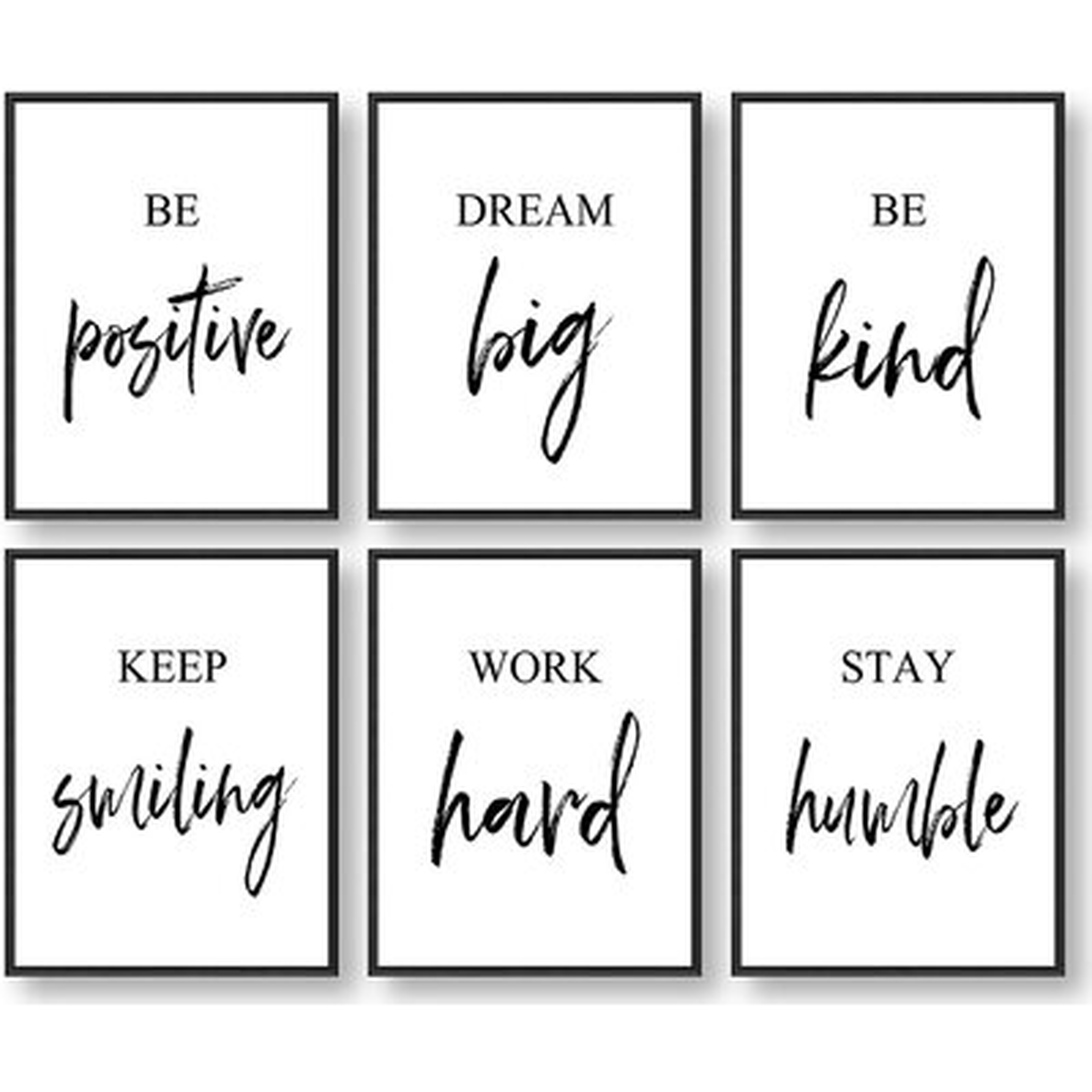 Inspirational Wall Art, Motivational Wall Art, Office Wall Decor, Wall Art For Living Room And Bedroom, Office Decor Set Of 6, - Wayfair
