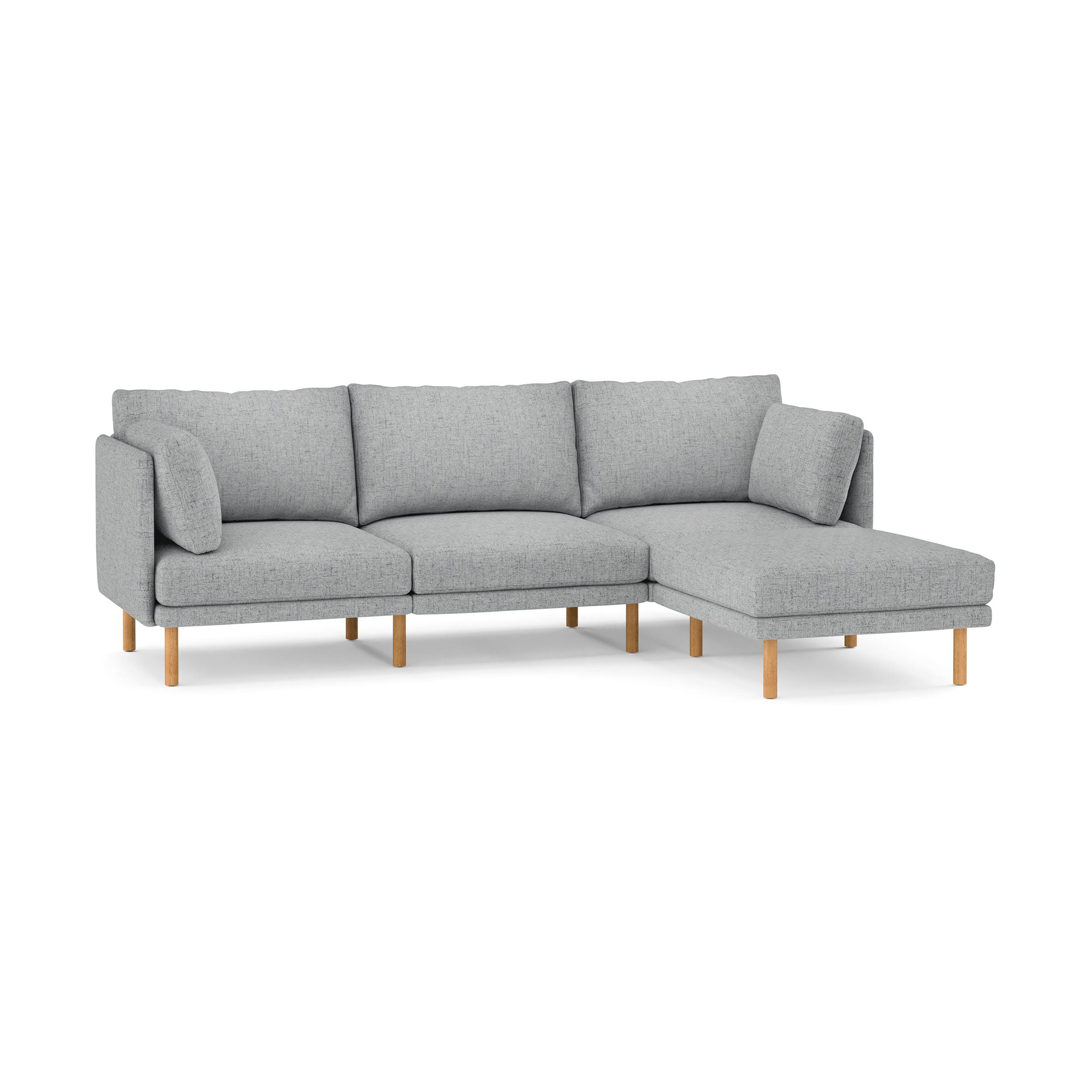 Burrow Field 4-Piece Sectional Lounger, Leg Finish: OakLegs - Burrow