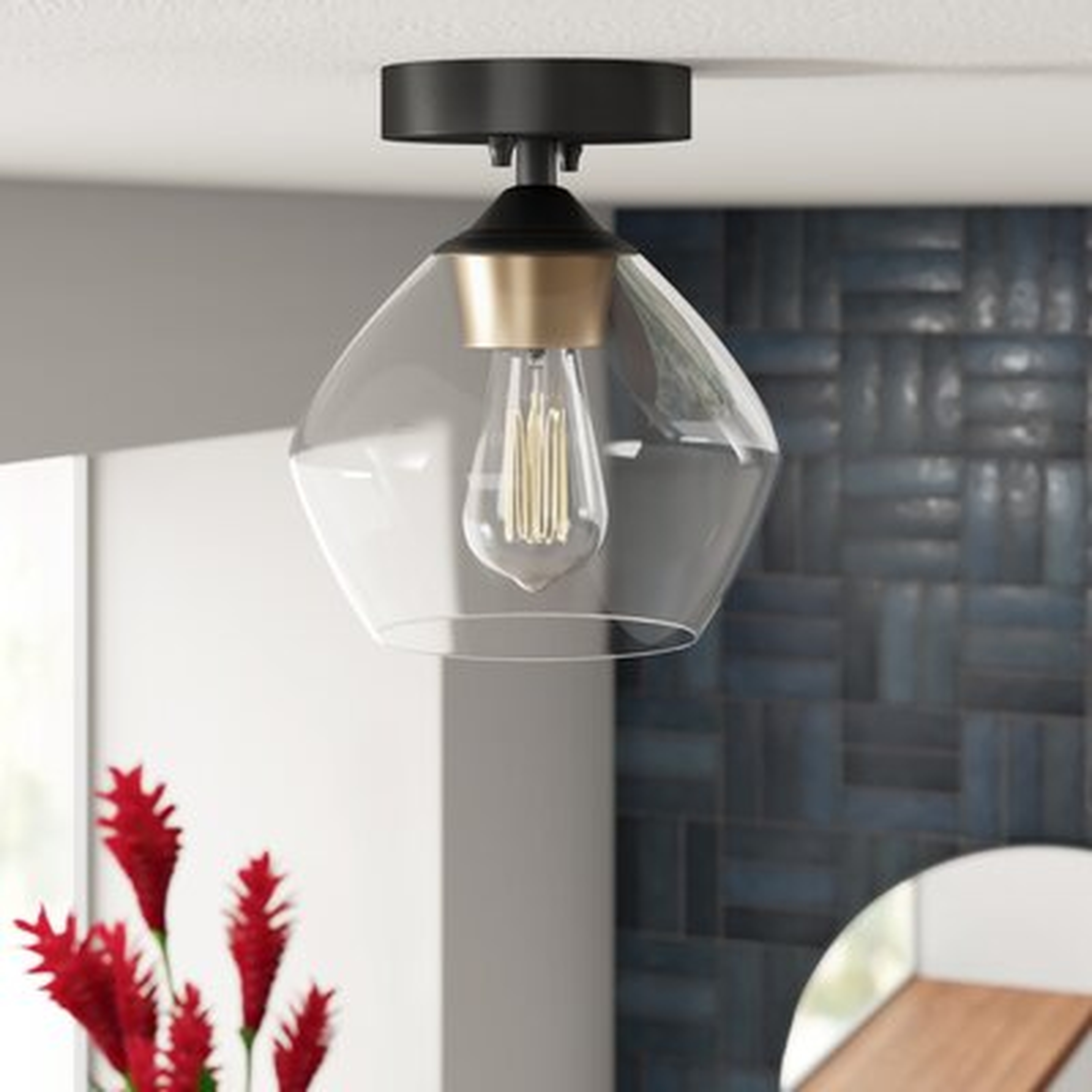 Aadi 1 - Light 6.38" Simple Dome Semi Flush Mount - Wayfair