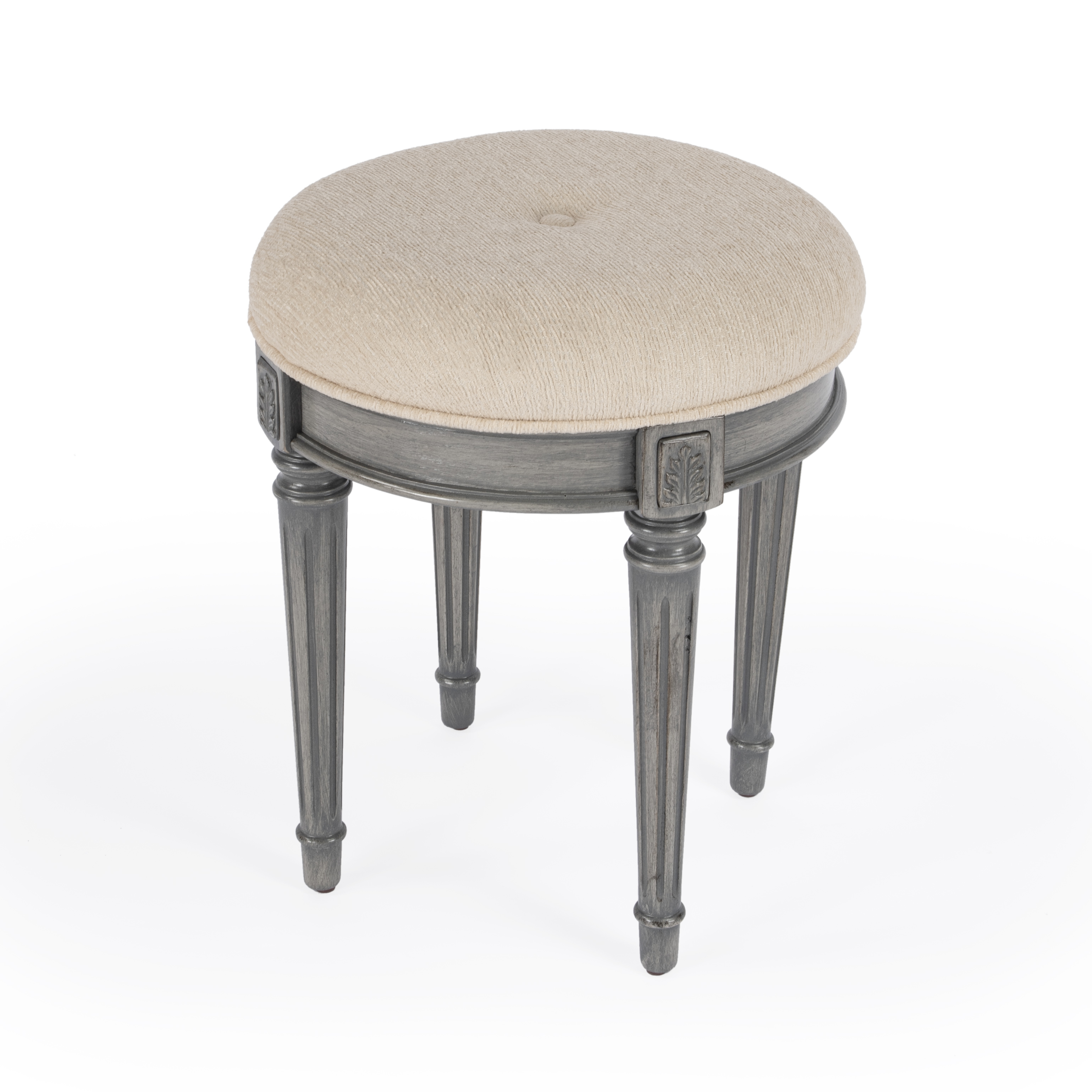 Bernadette Powder Gray Vanity Stool - Butler Specialty Co.