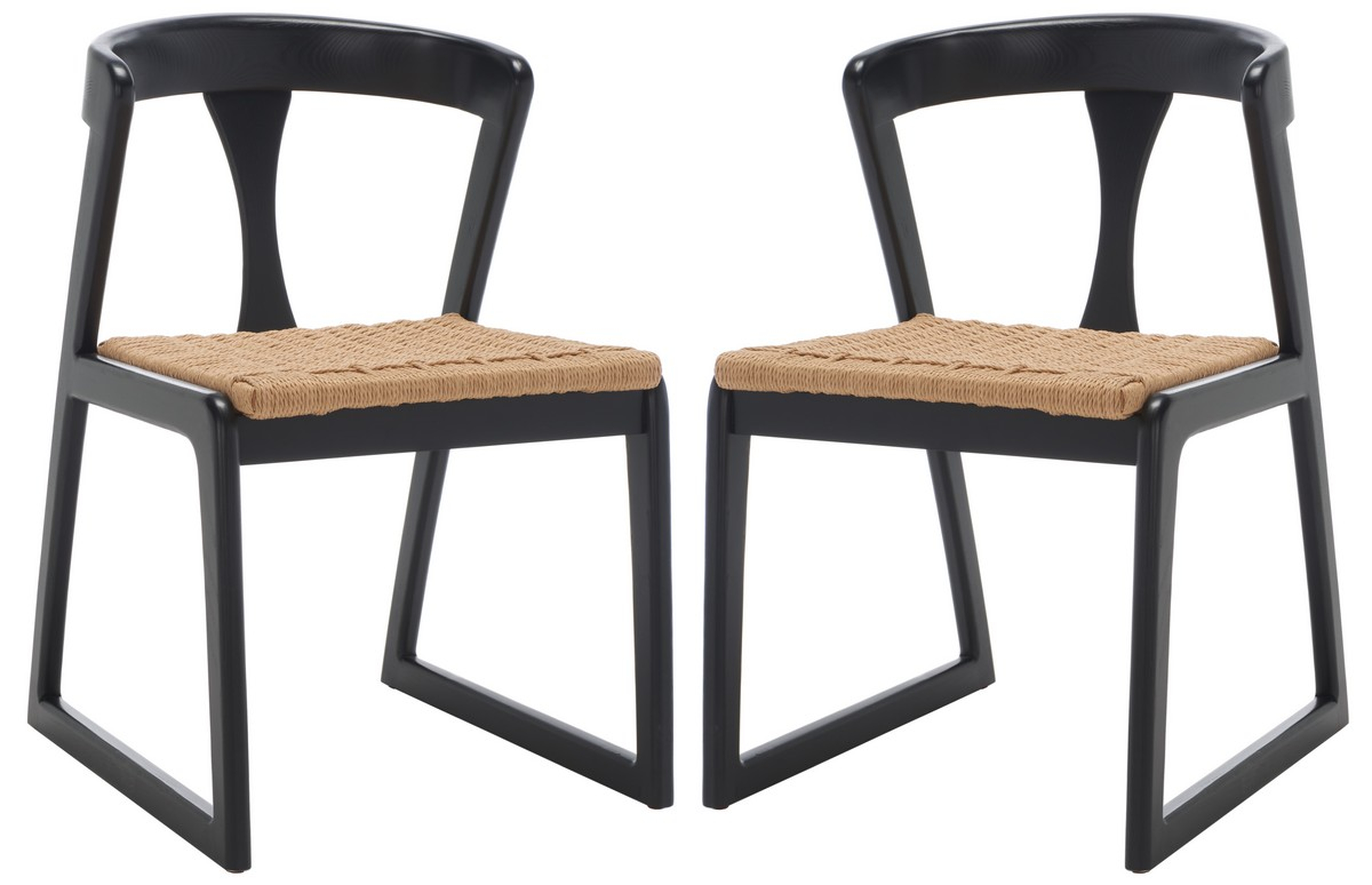 Jamal Woven Dining Chair - Black/Natural - Safavieh Couture
