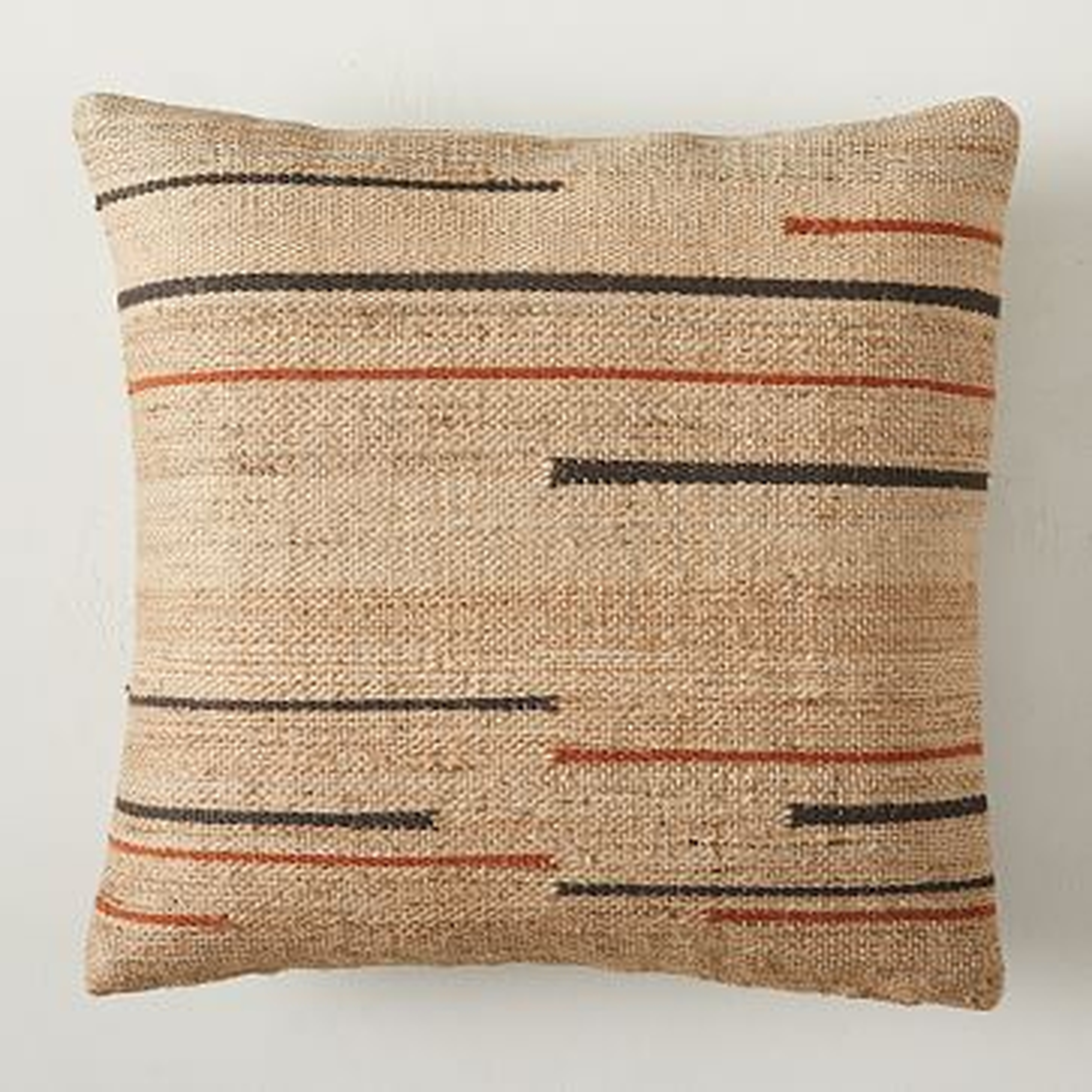 Varied Lengths Stripe Pillow Cover, 20"x20", Neutral - West Elm