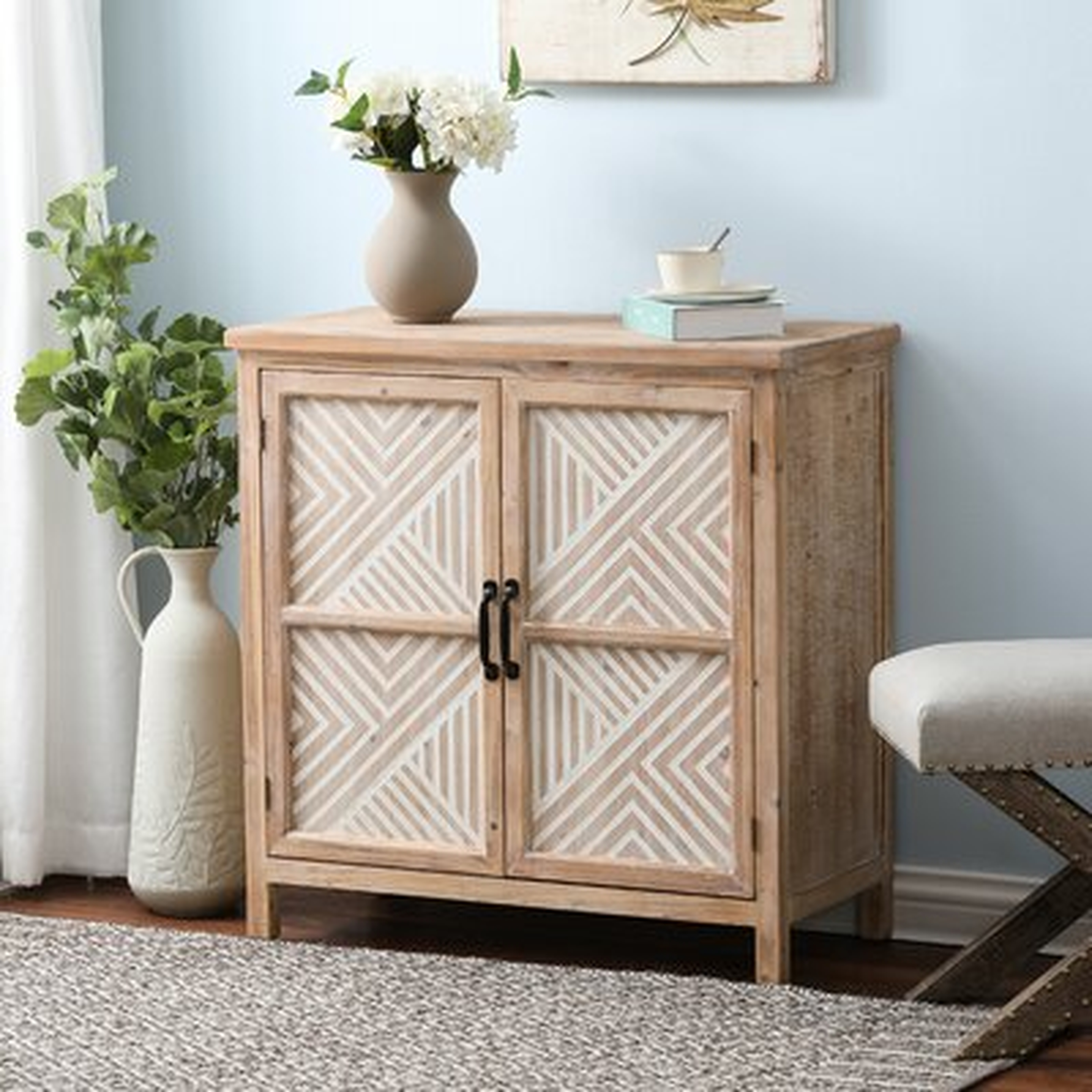 Farmhouse Natural Wood Storage Cabinet - Wayfair
