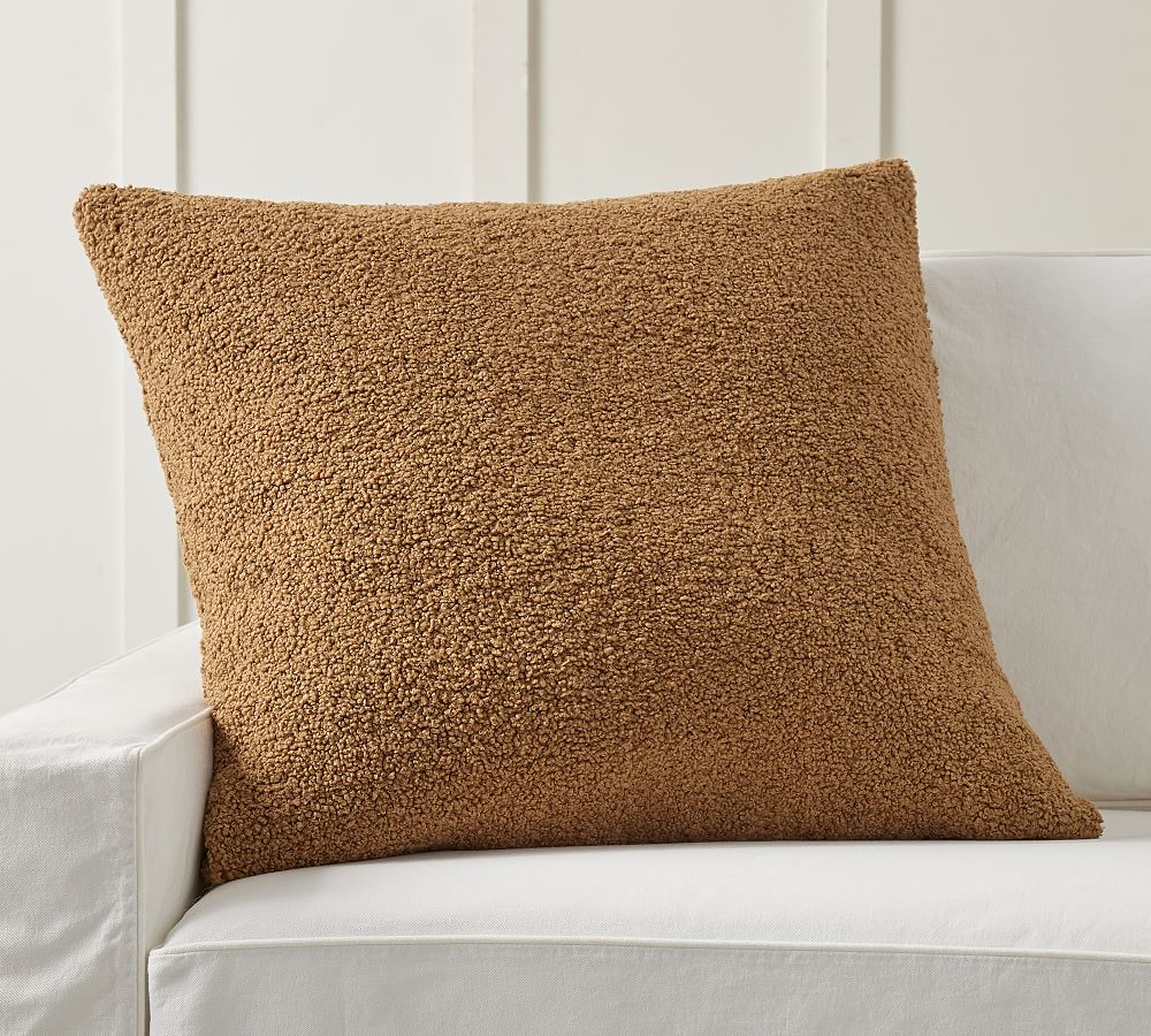 Cozy Teddy Faux Fur Pillow Cover, 30 x 30", Tobacco - Pottery Barn