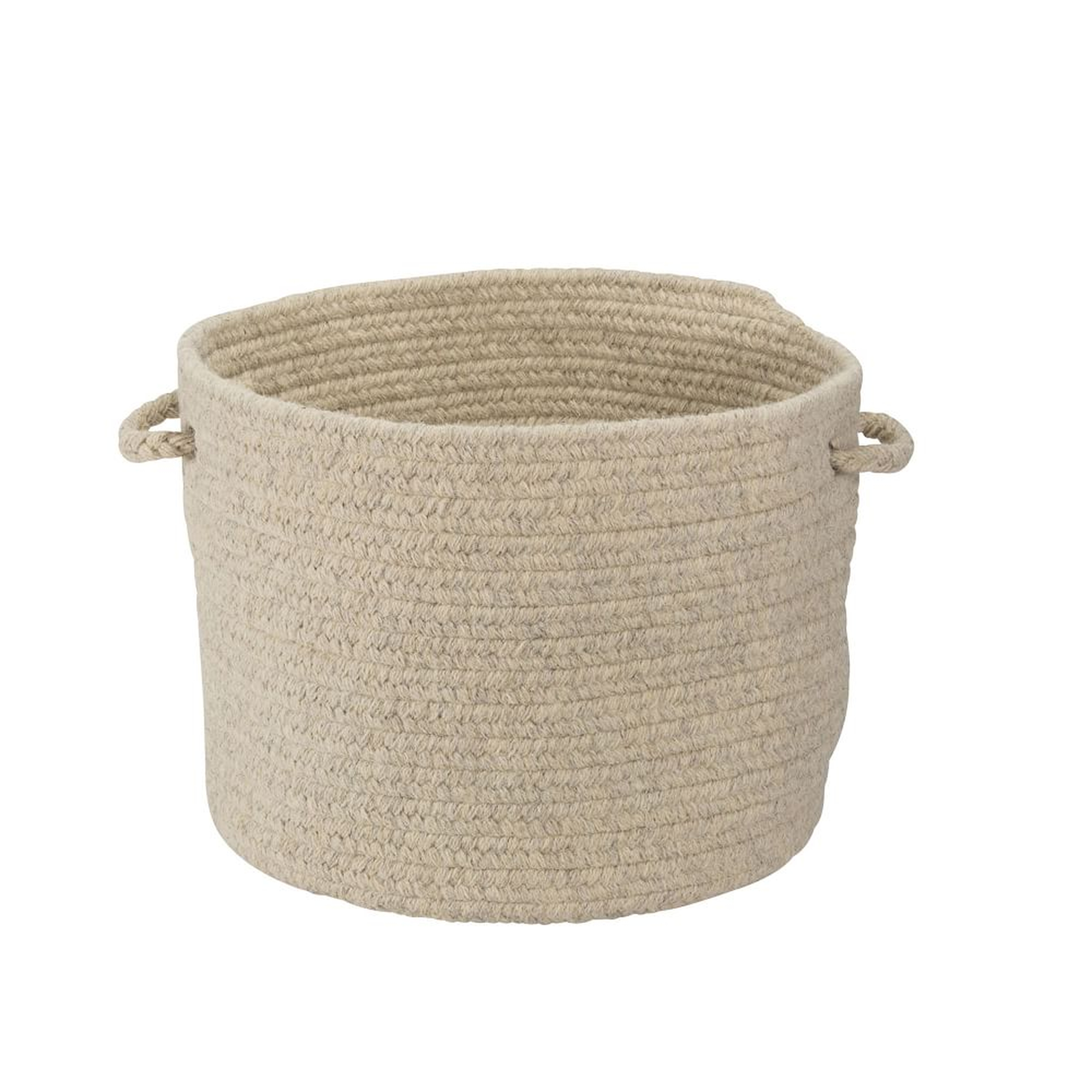 Natural Wool Basket, Light Gray, Medium, 16"D x 12"H - West Elm