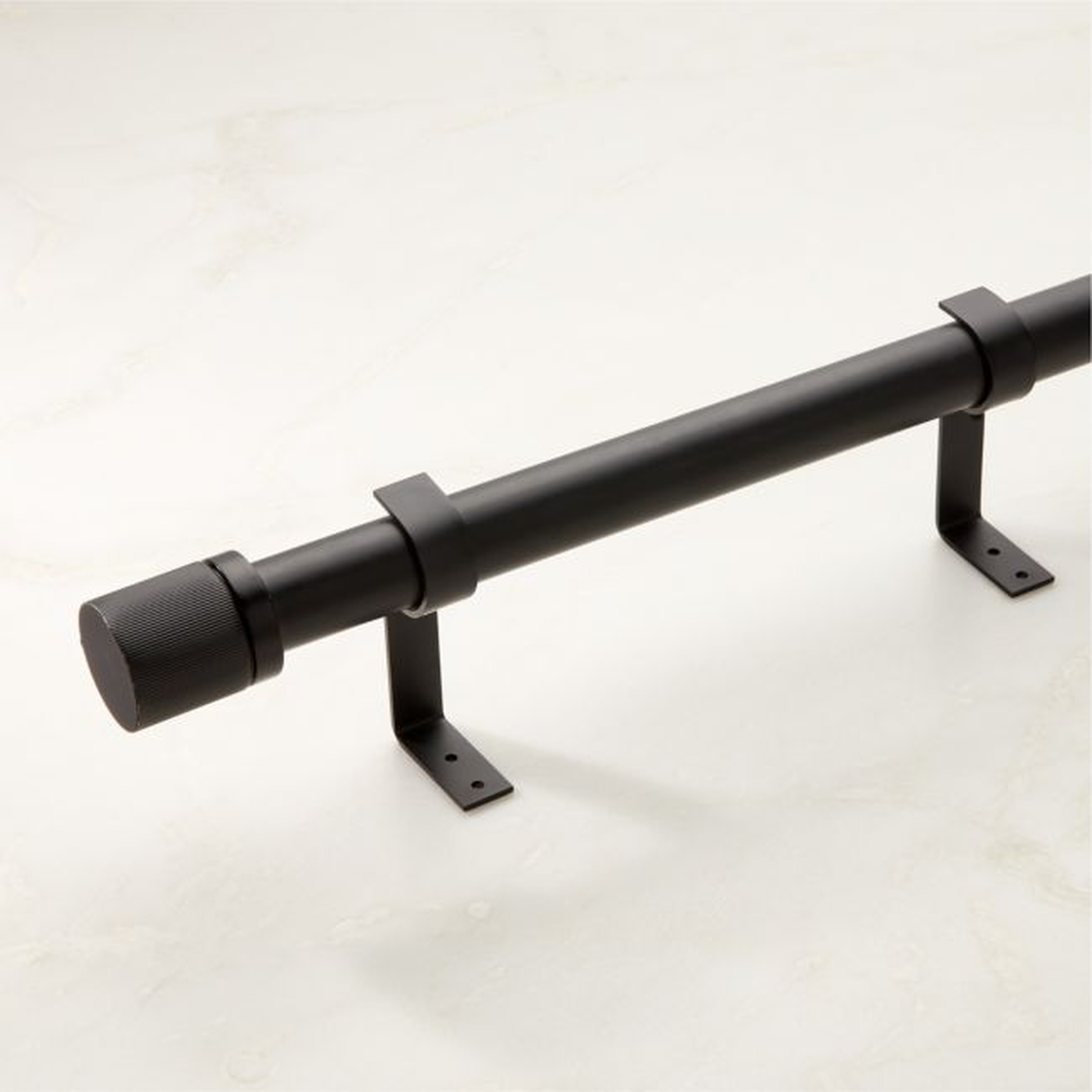 Chase Matte Black Adjustable Curtain Rod 48''-88" - CB2