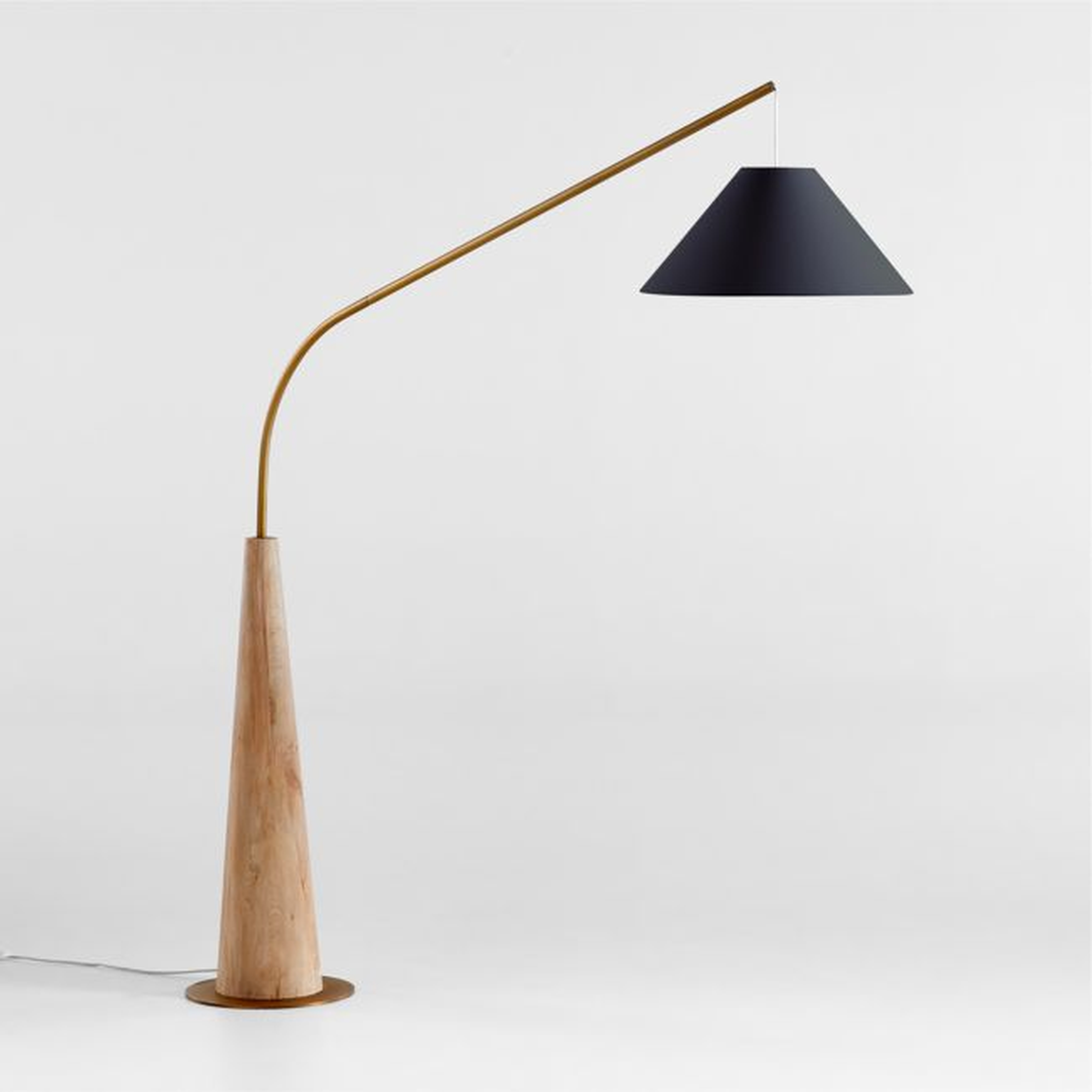 Gibson Natural Floor Lamp with Black Shade 81" - Crate and Barrel