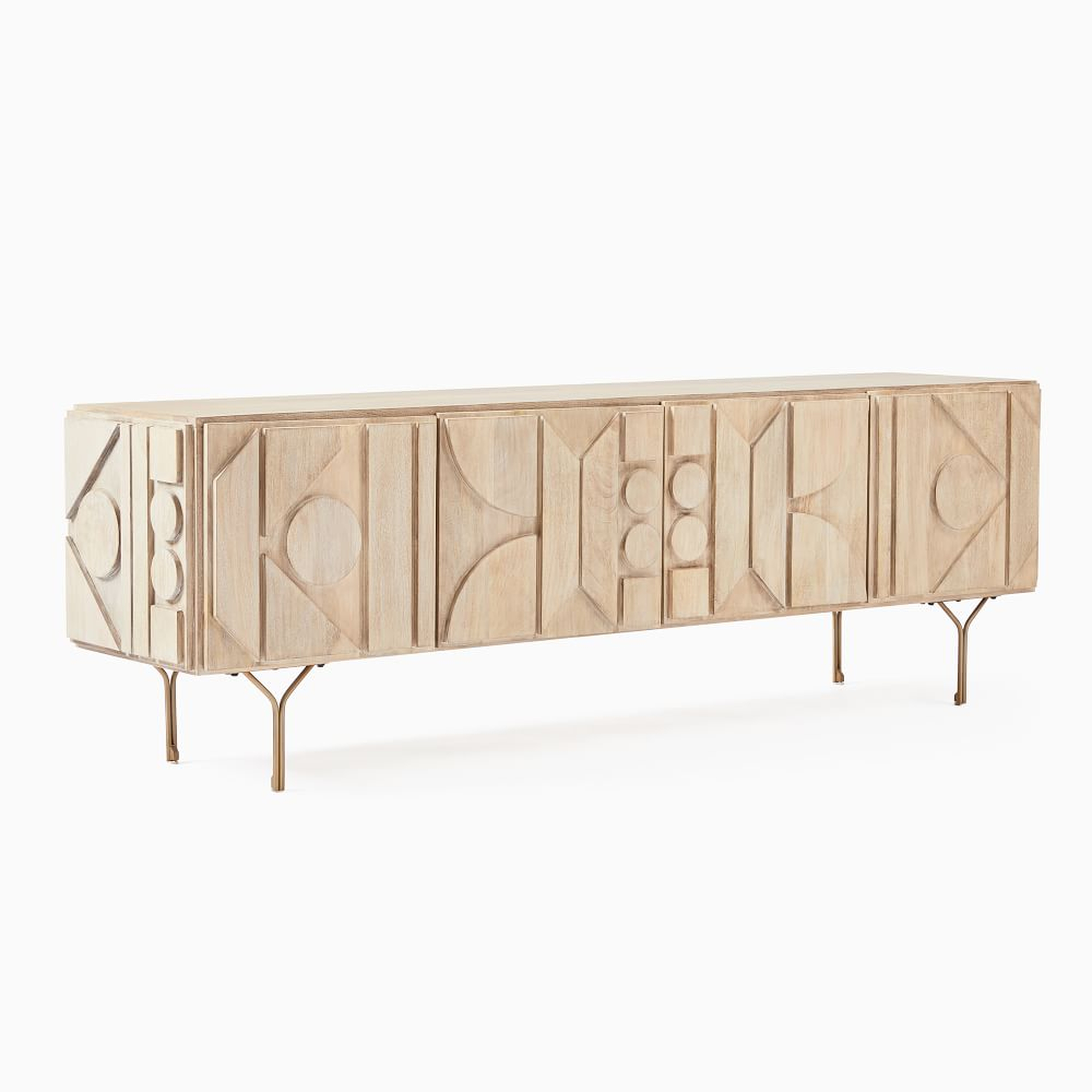 Pictograph Console, Cerused White, 84" - West Elm