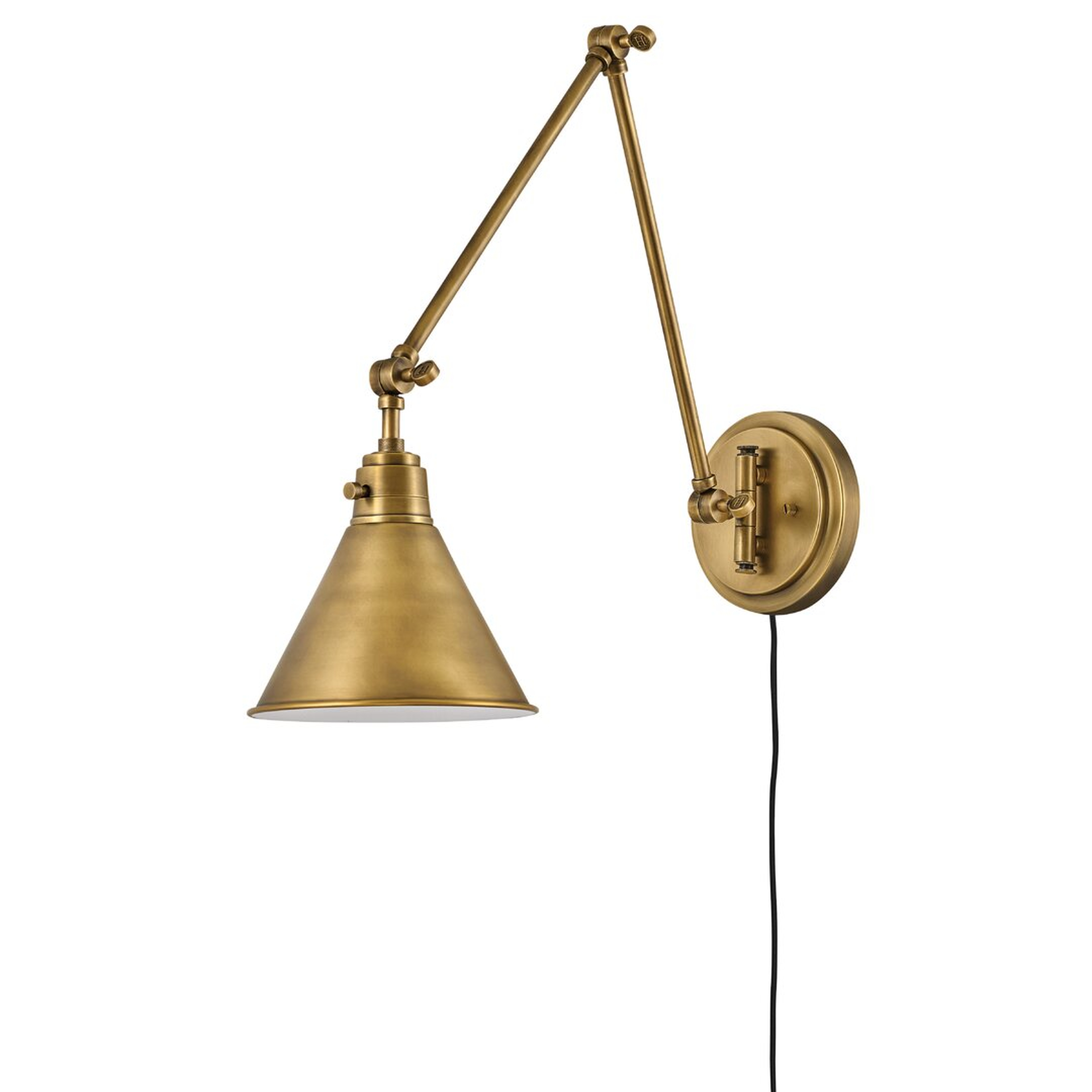 Arti 1 - Light Dimmable Plug-In Swing Arm, Brass - Perigold