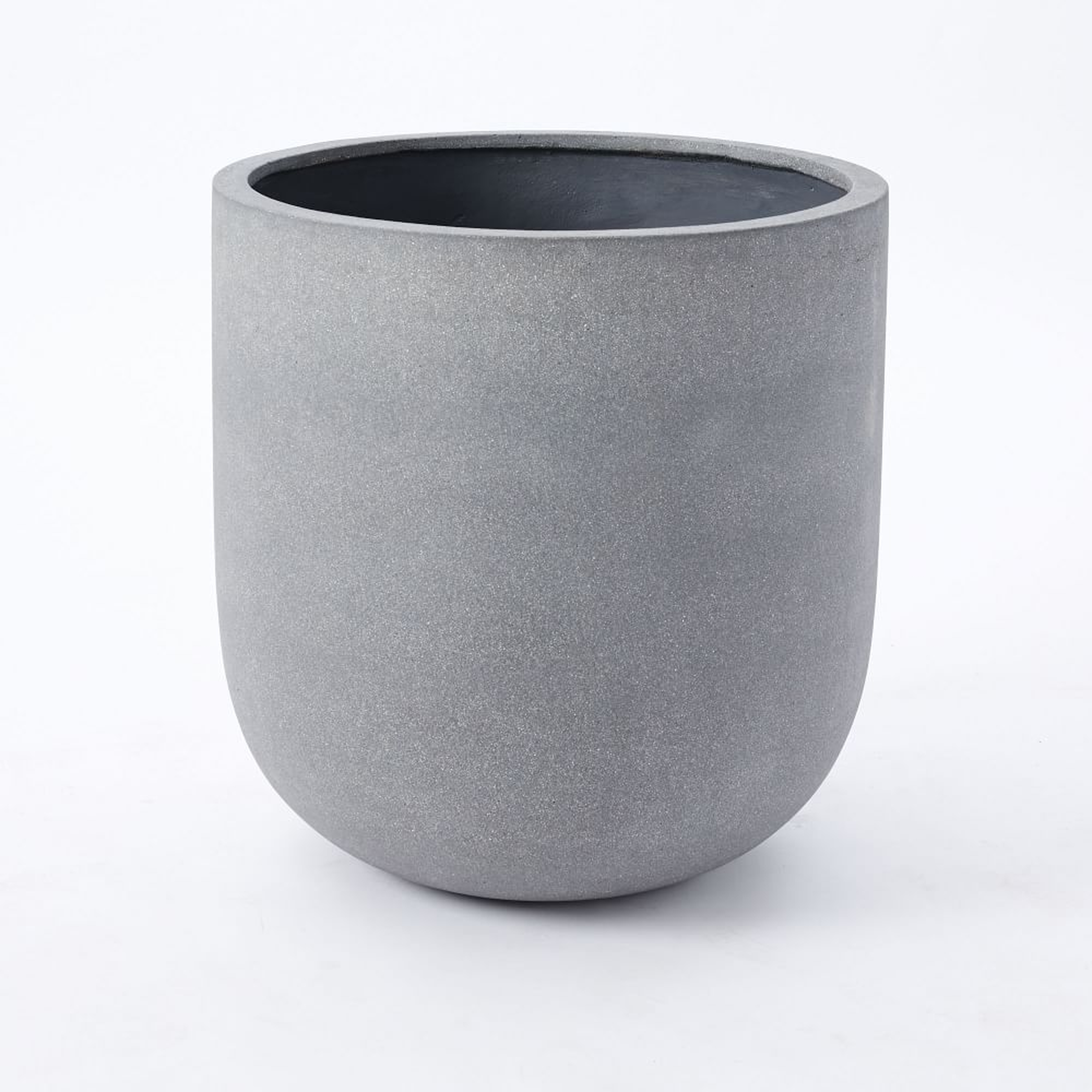 Radius Ficonstone Indoor/Outdoor Planter, Extra Large, 25.6"D x 26.8"H, Storm Gray - West Elm