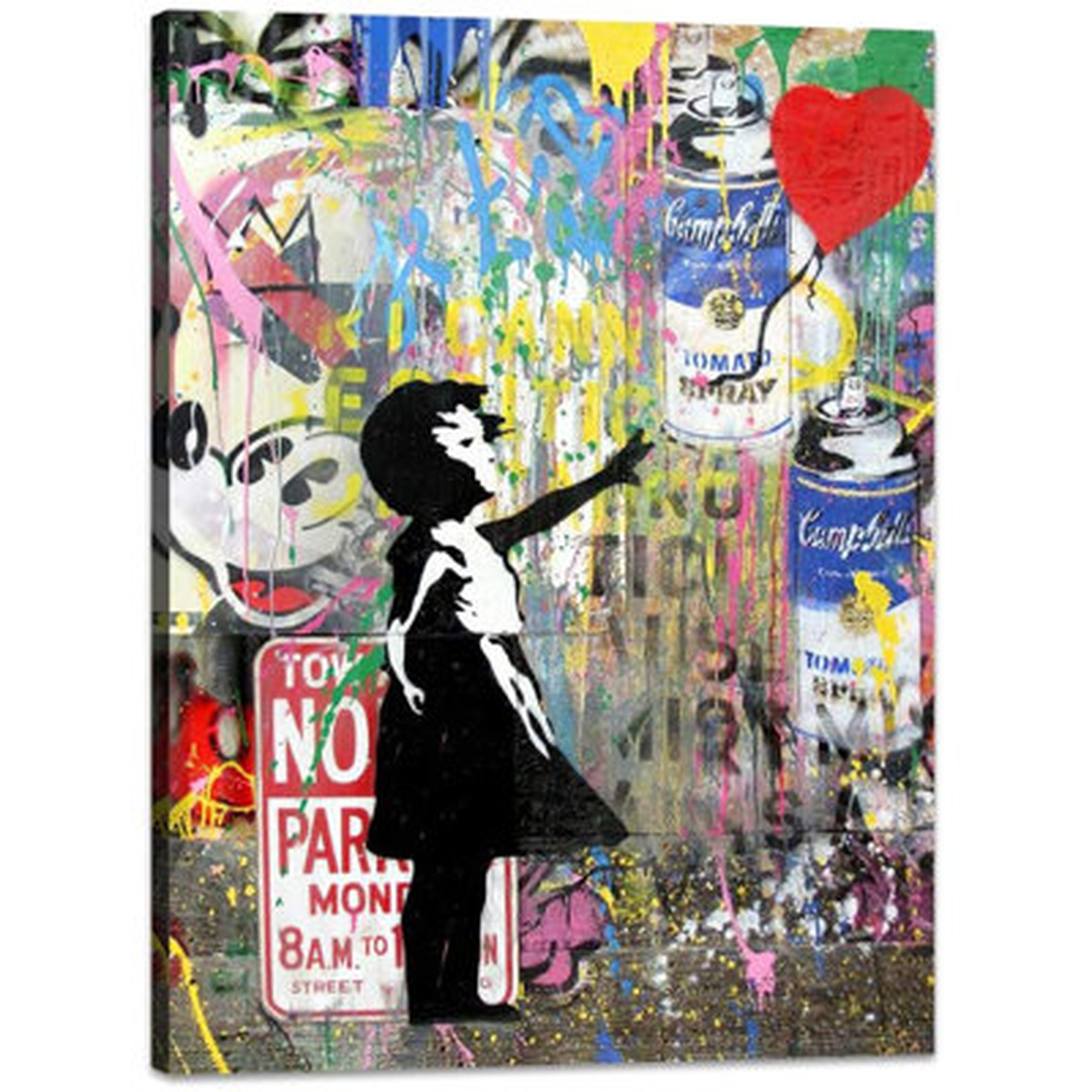 Wall Art Canvas, Graffiti Poster And Print Modern Pop Street Graffiti Home Decorations Ready To Hang. - Wayfair