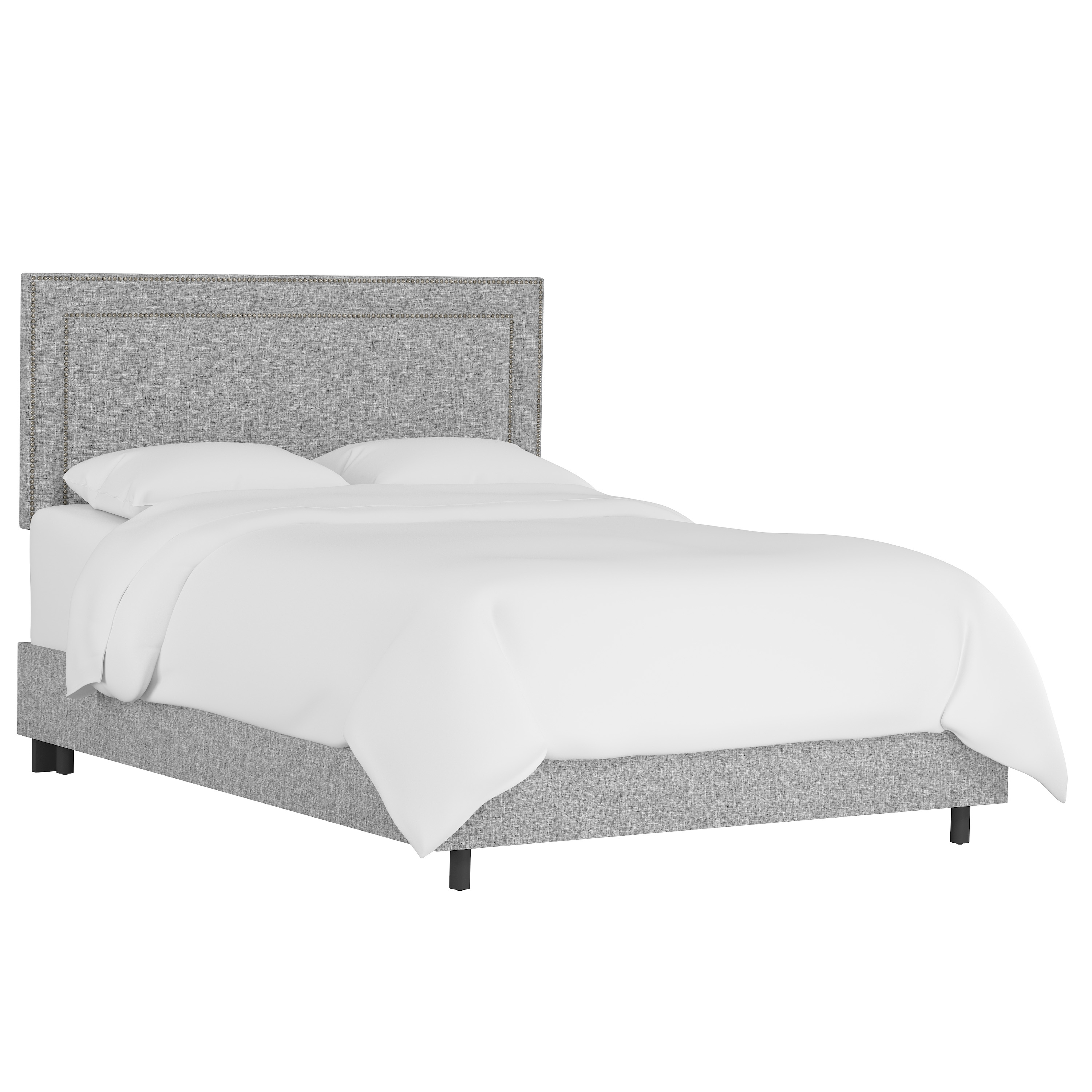 Williams Bed, Queen, Pumice, Pewter Nailheads - Studio Marcette