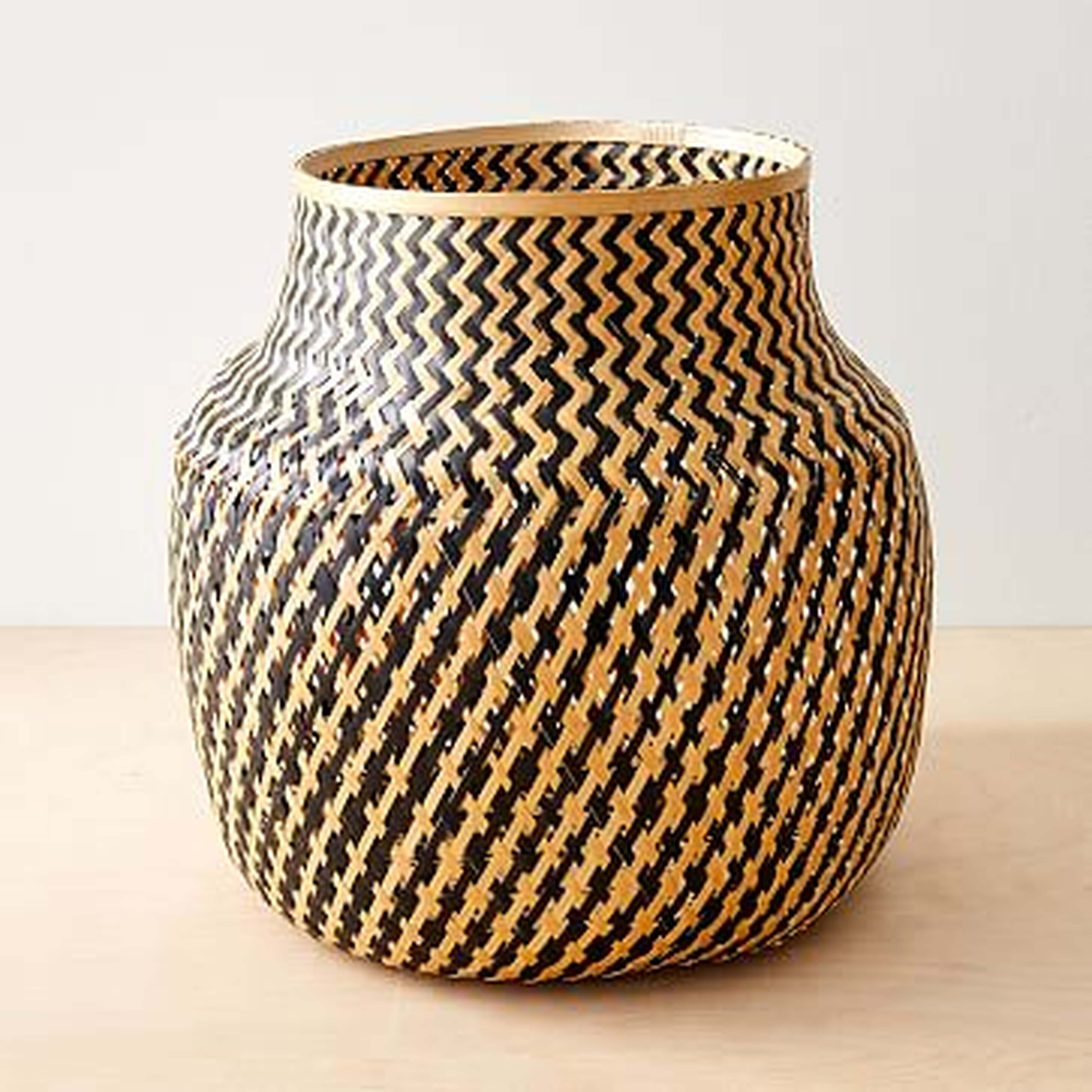 Lantern Baskets, Medium, Natural + Black - West Elm
