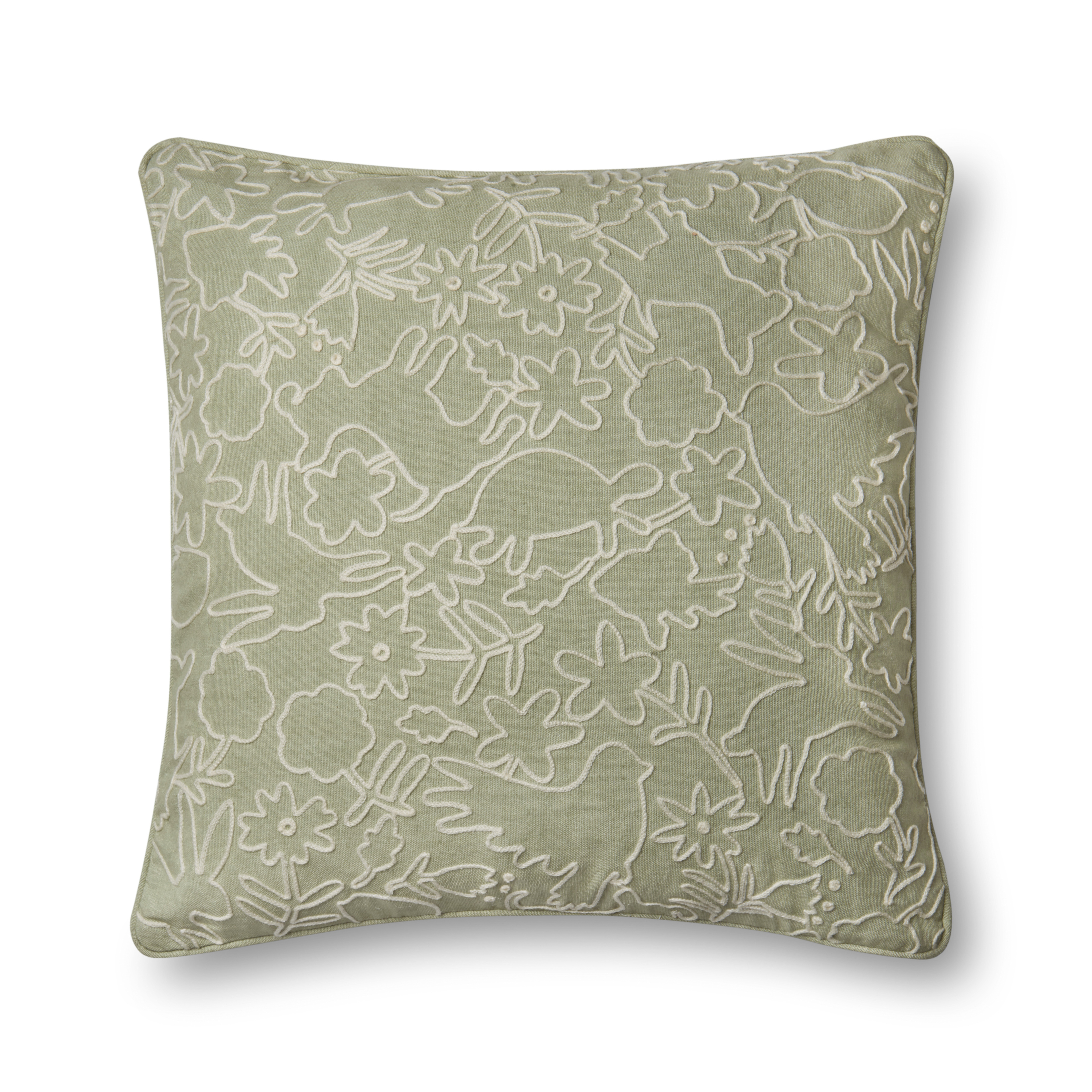 ED Ellen DeGeneres Crafted by Loloi Pillows P4044 Sage 22" x 22" Cover Only - Loloi Rugs