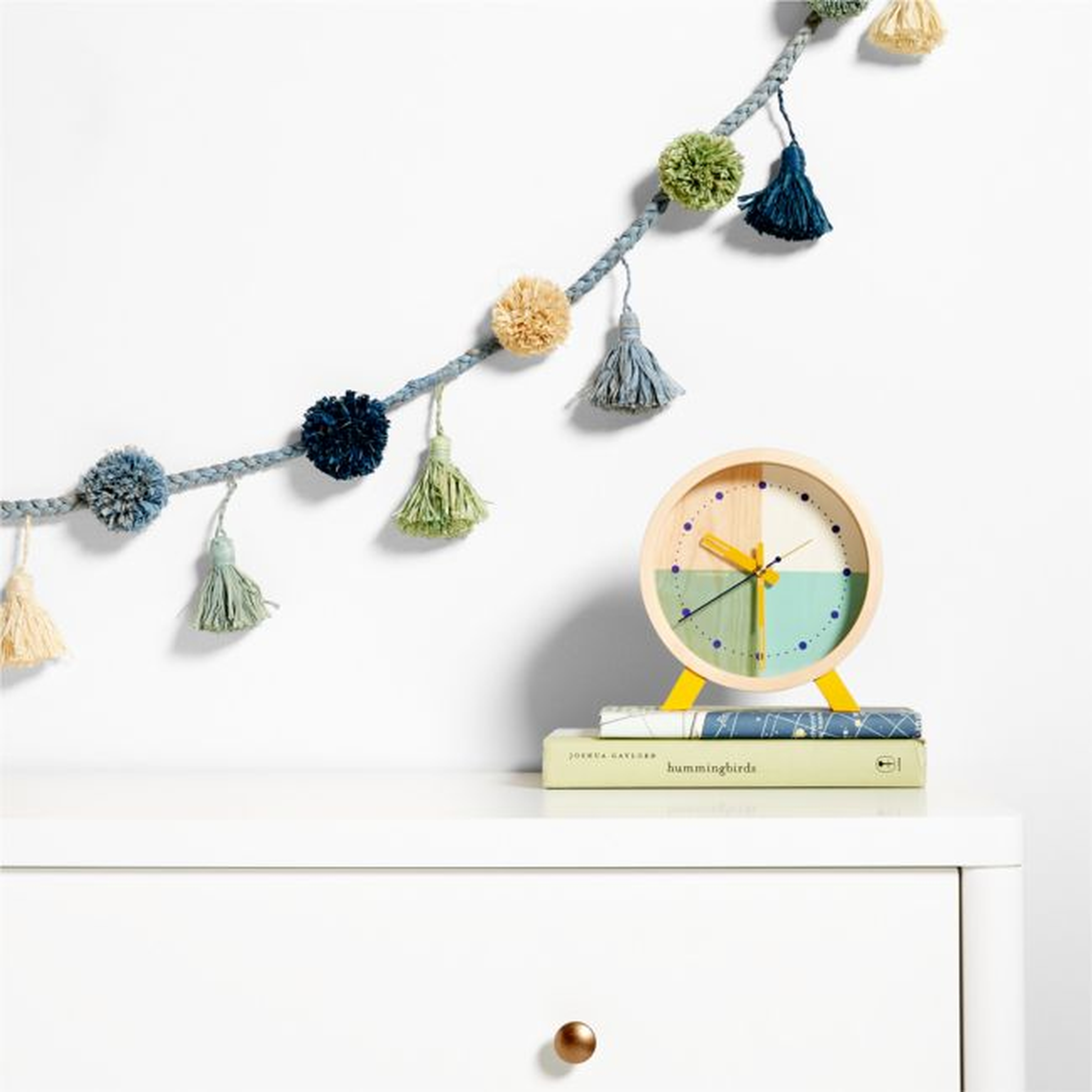All Across Africa Blue Pom Pom Garland - Crate & Kids