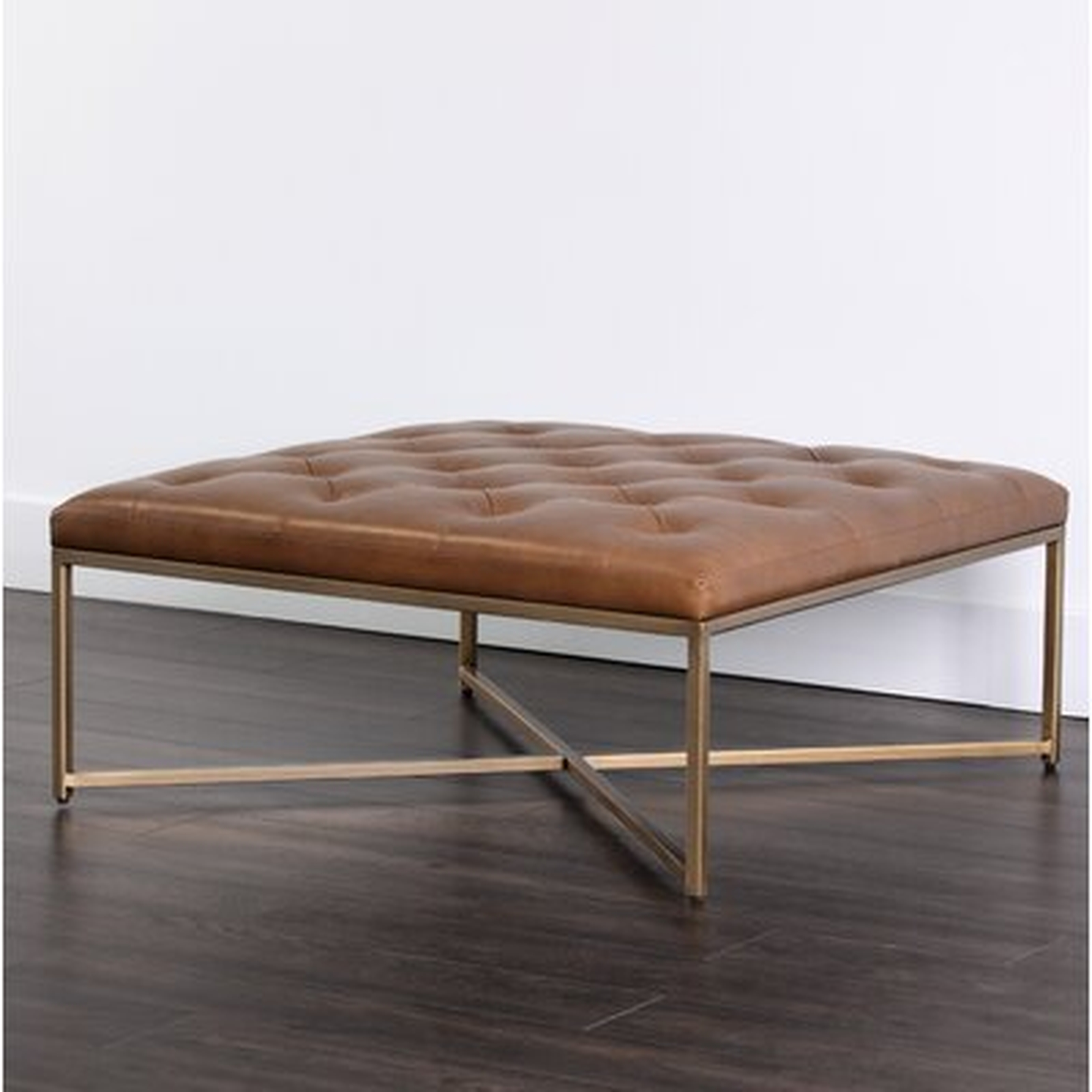 Wynonna Square Leather Tufted Cocktail Ottoman - Wayfair