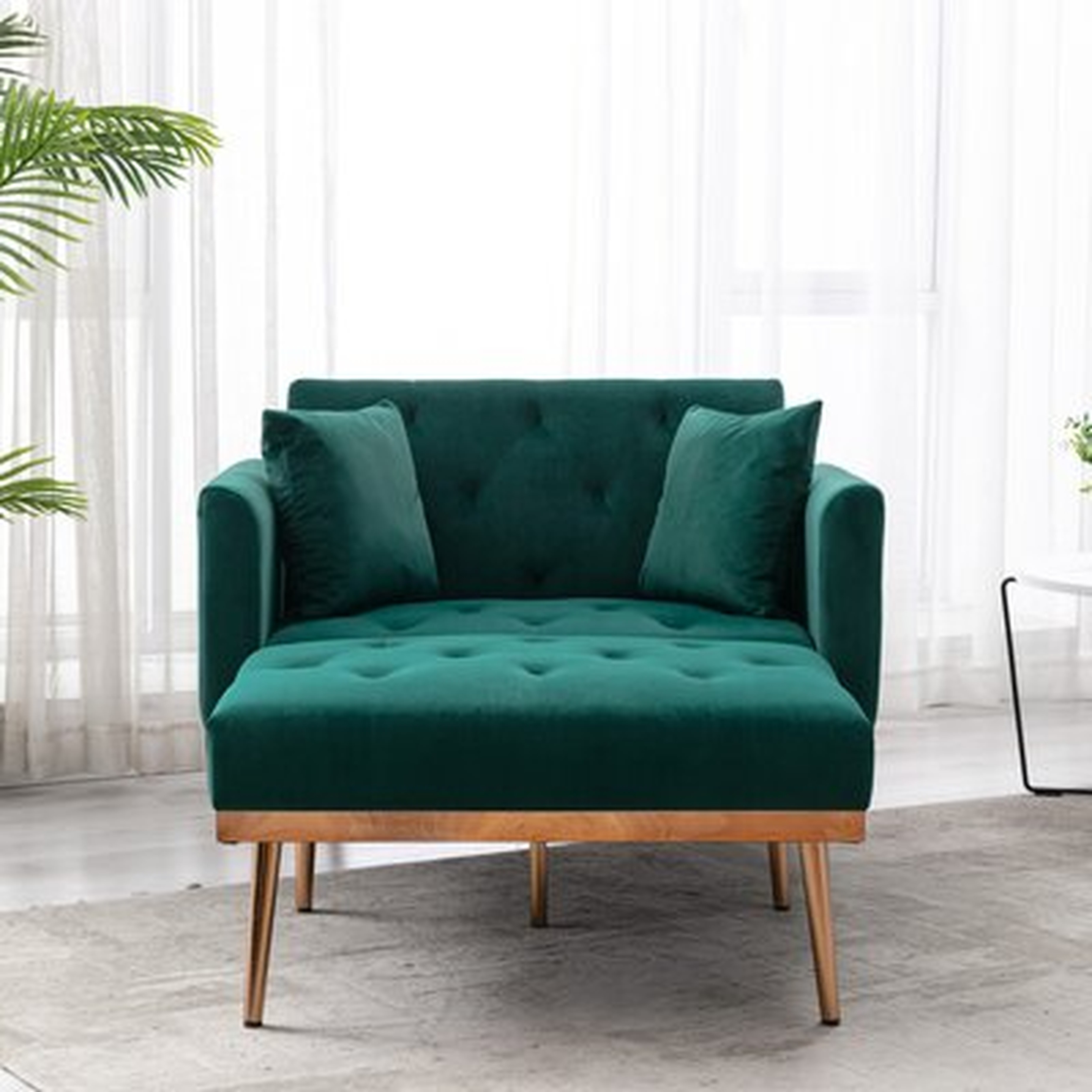 41'' Wide Tufted Velvet Flared Arms Sleeper Convertible Chaise Lounge - Wayfair