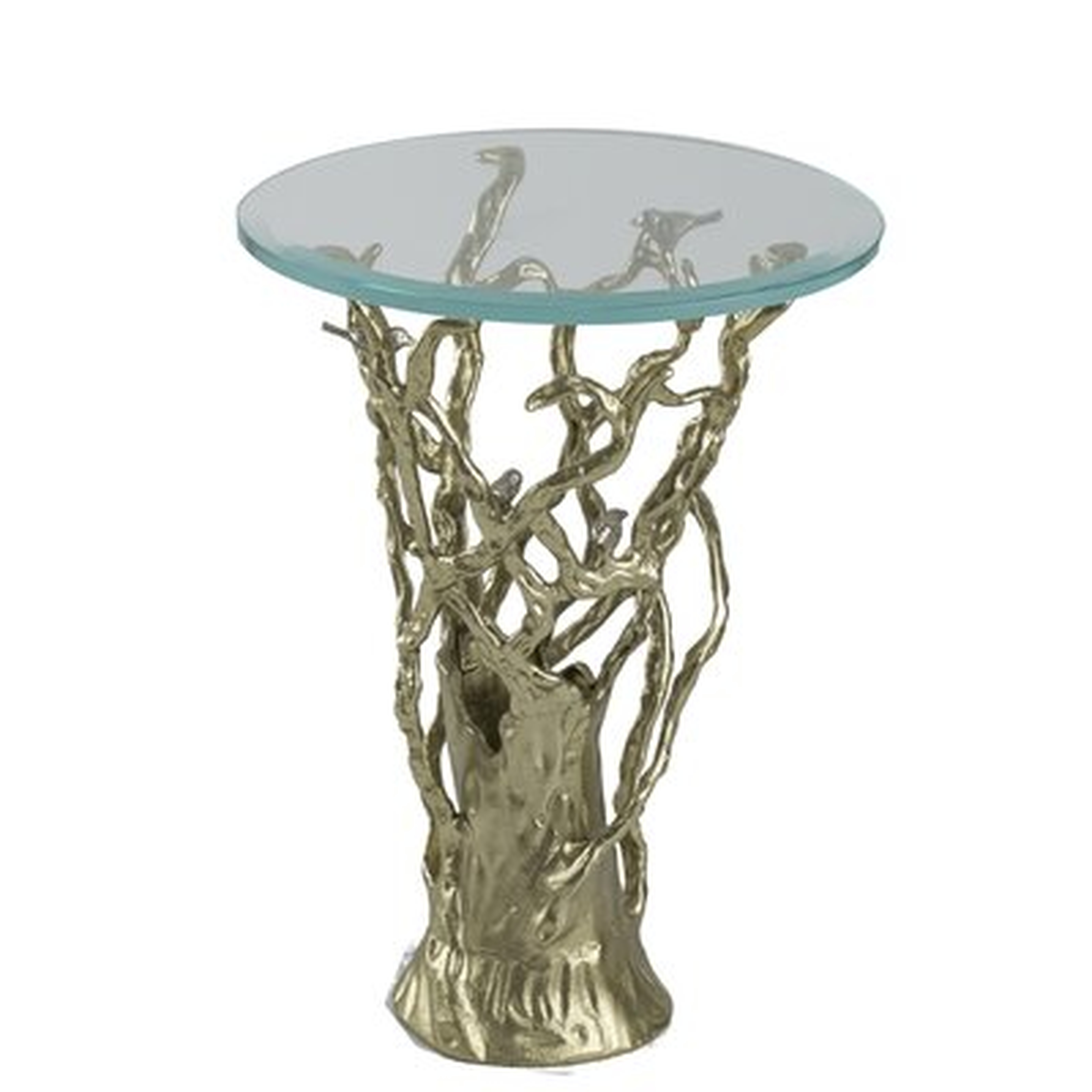 Marshallberg Glass Top Pedestal End Table - Wayfair