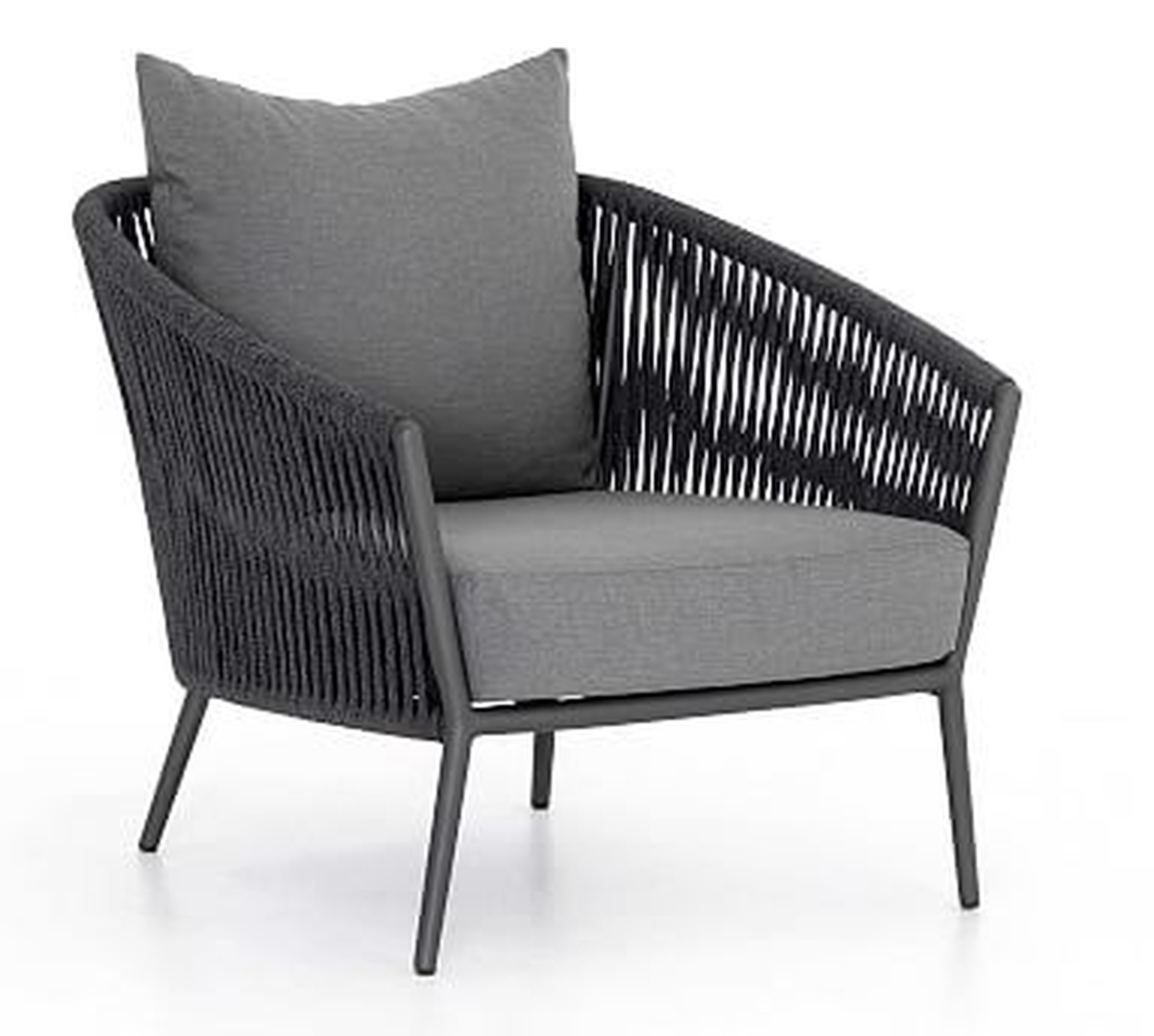 Darley Outdoor Lounge Chair, Charcoal &amp; Bronze - Pottery Barn
