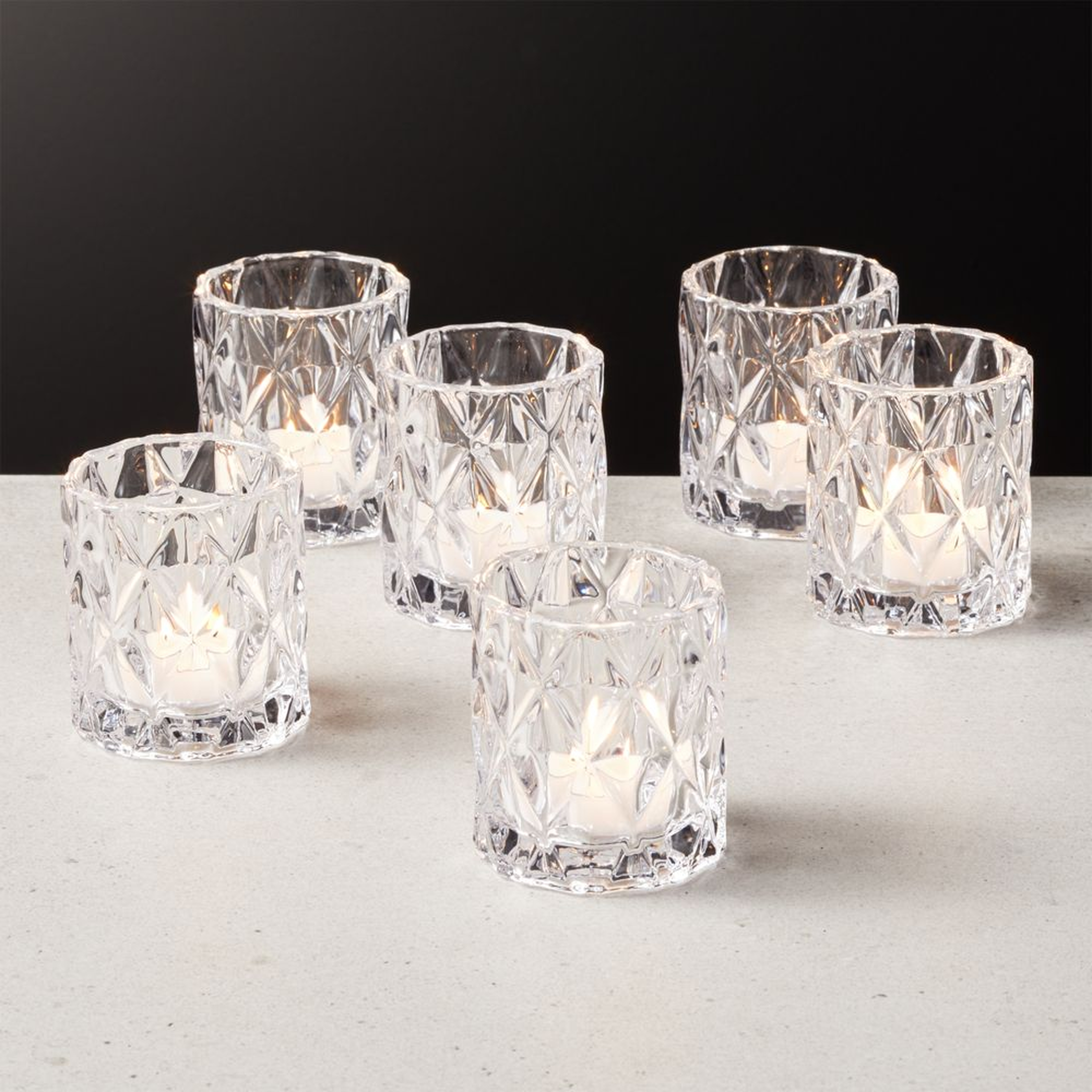 Betty Glass Tealight Candle Holder Set of 6 - CB2