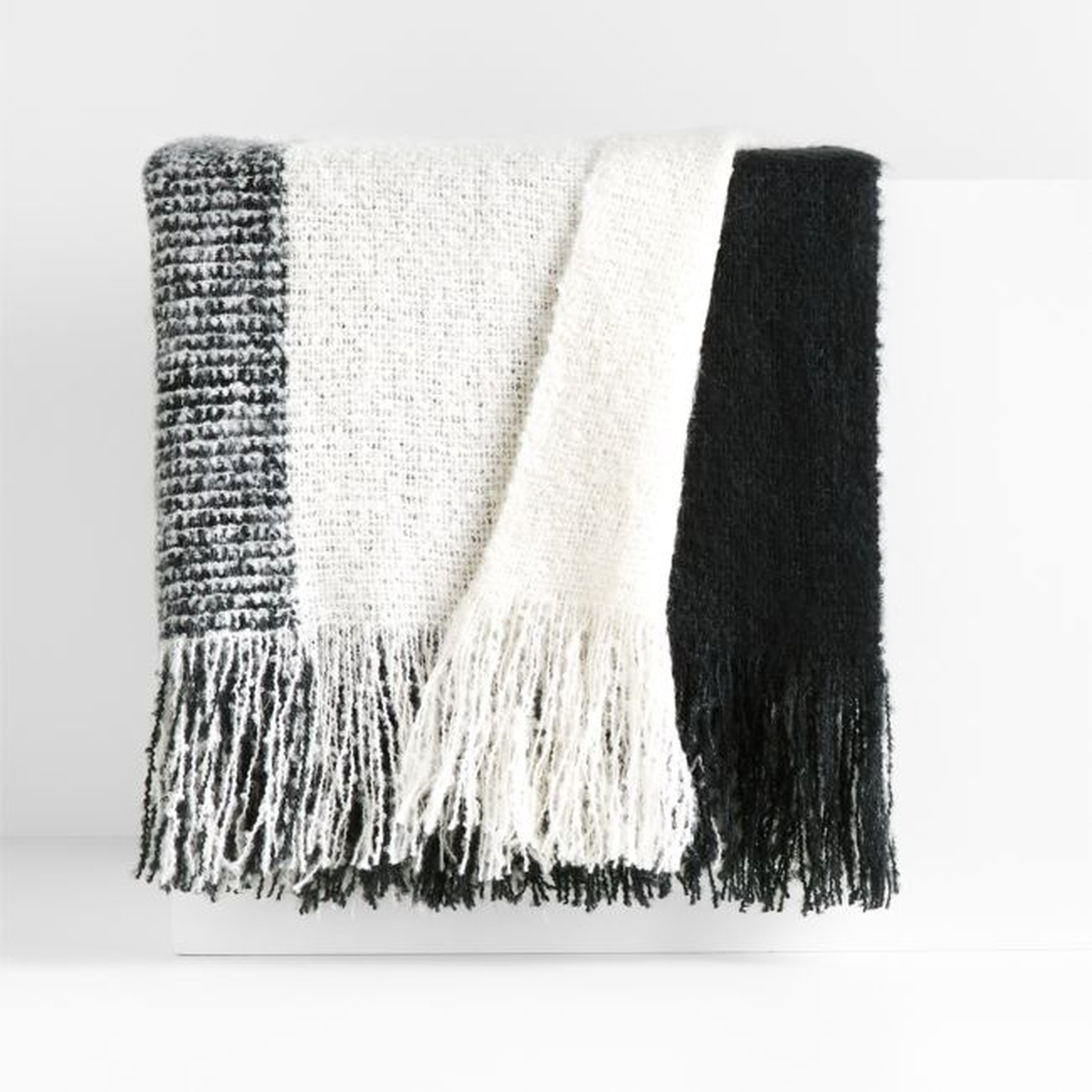 Letti 70"x55" Black Throw Blanket - Crate and Barrel