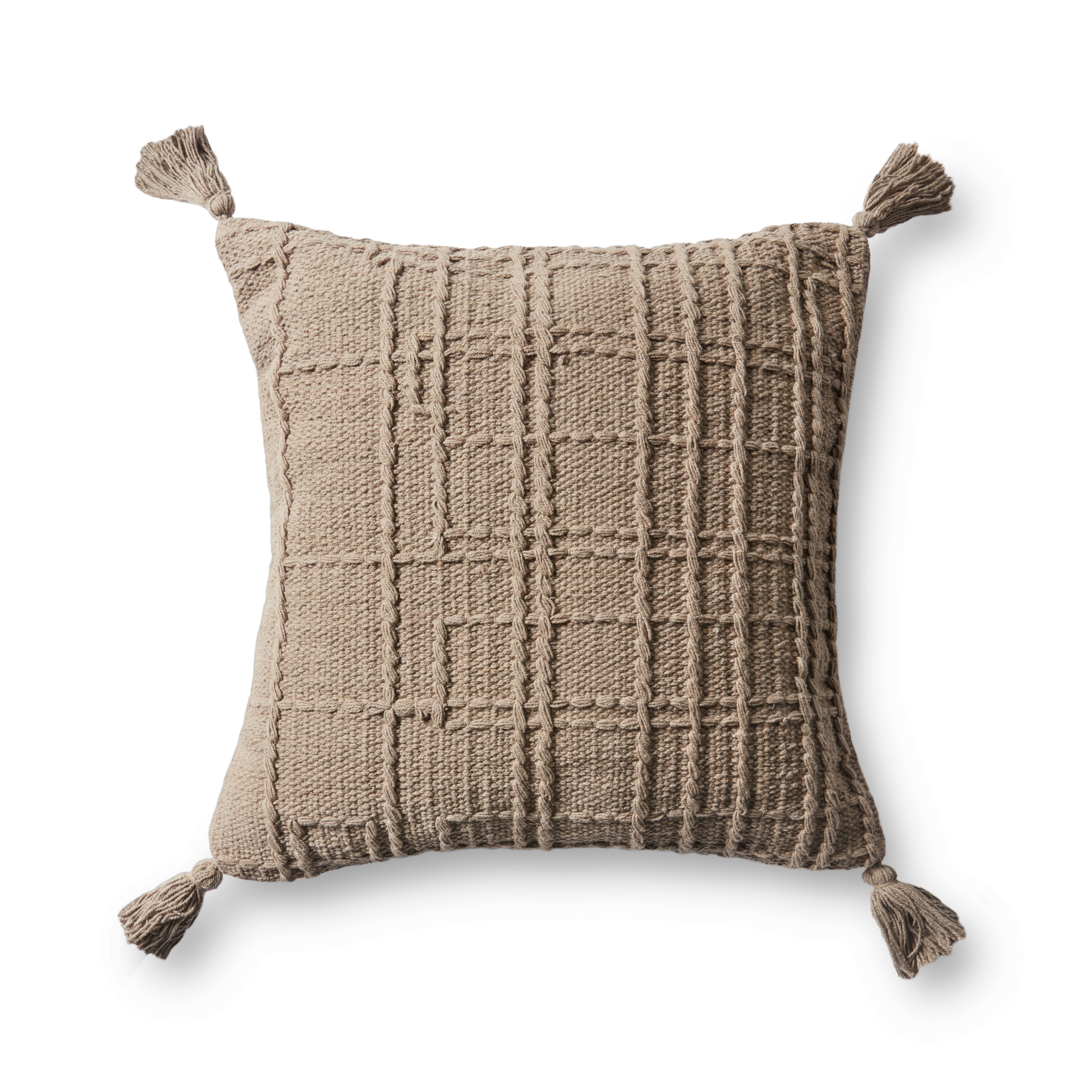 PILLOWS PMH0004 TAUPE 18" x 18" Cover Only - Loloi Rugs