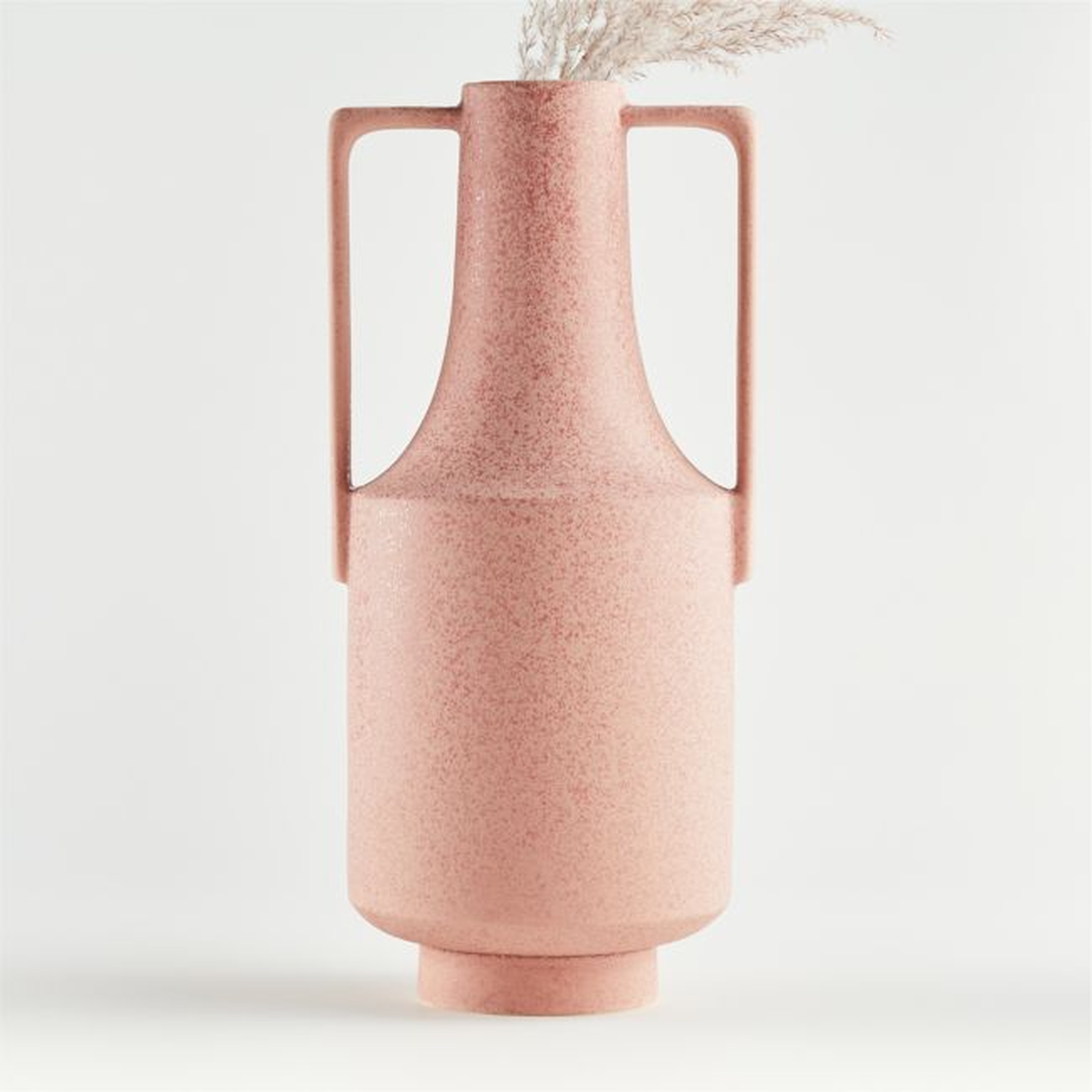Olympia Tall Pink Vase with Handles - Crate and Barrel