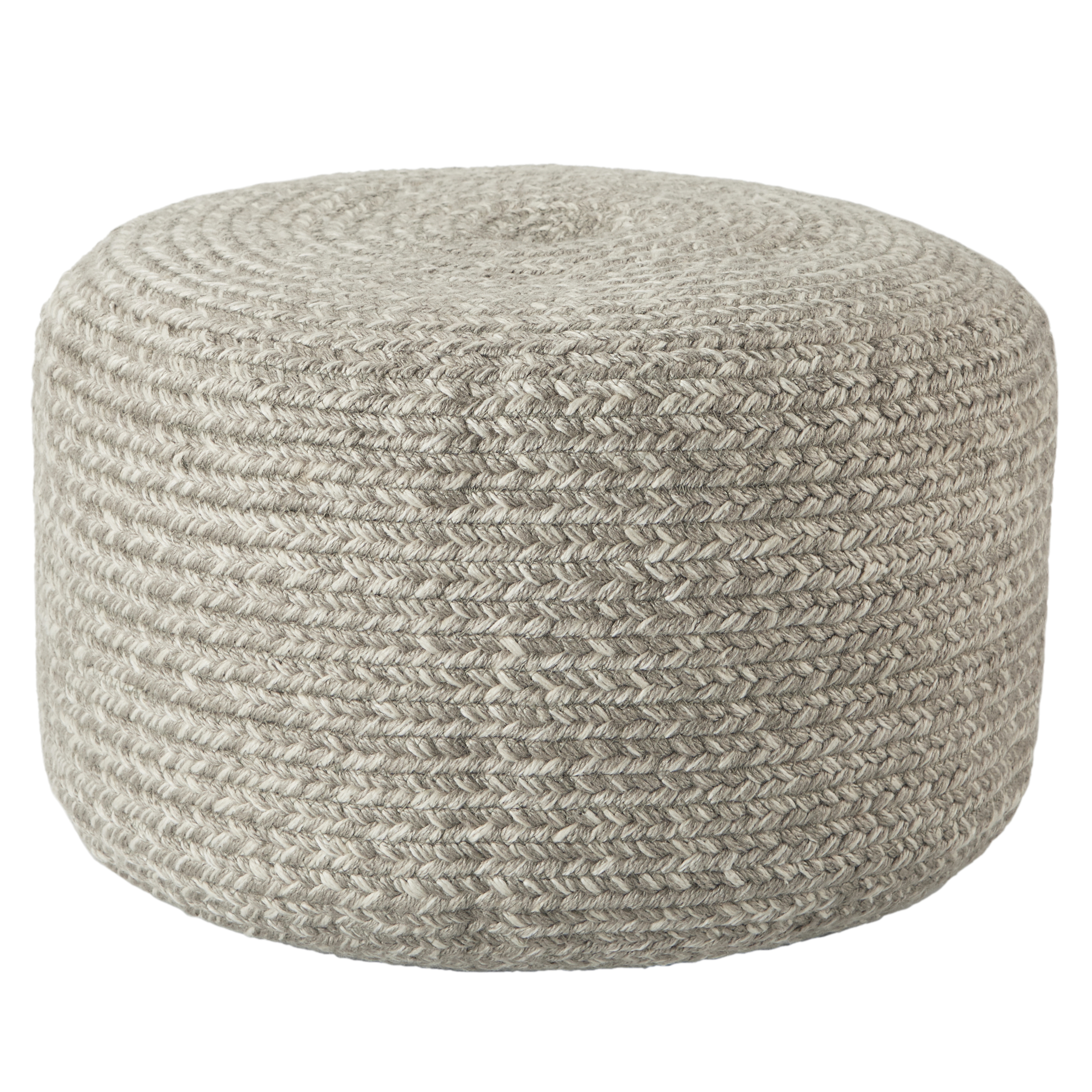 Vibe by Santa Rosa Indoor/ Outdoor Solid Gray/ Cream Cylinder Pouf - Collective Weavers