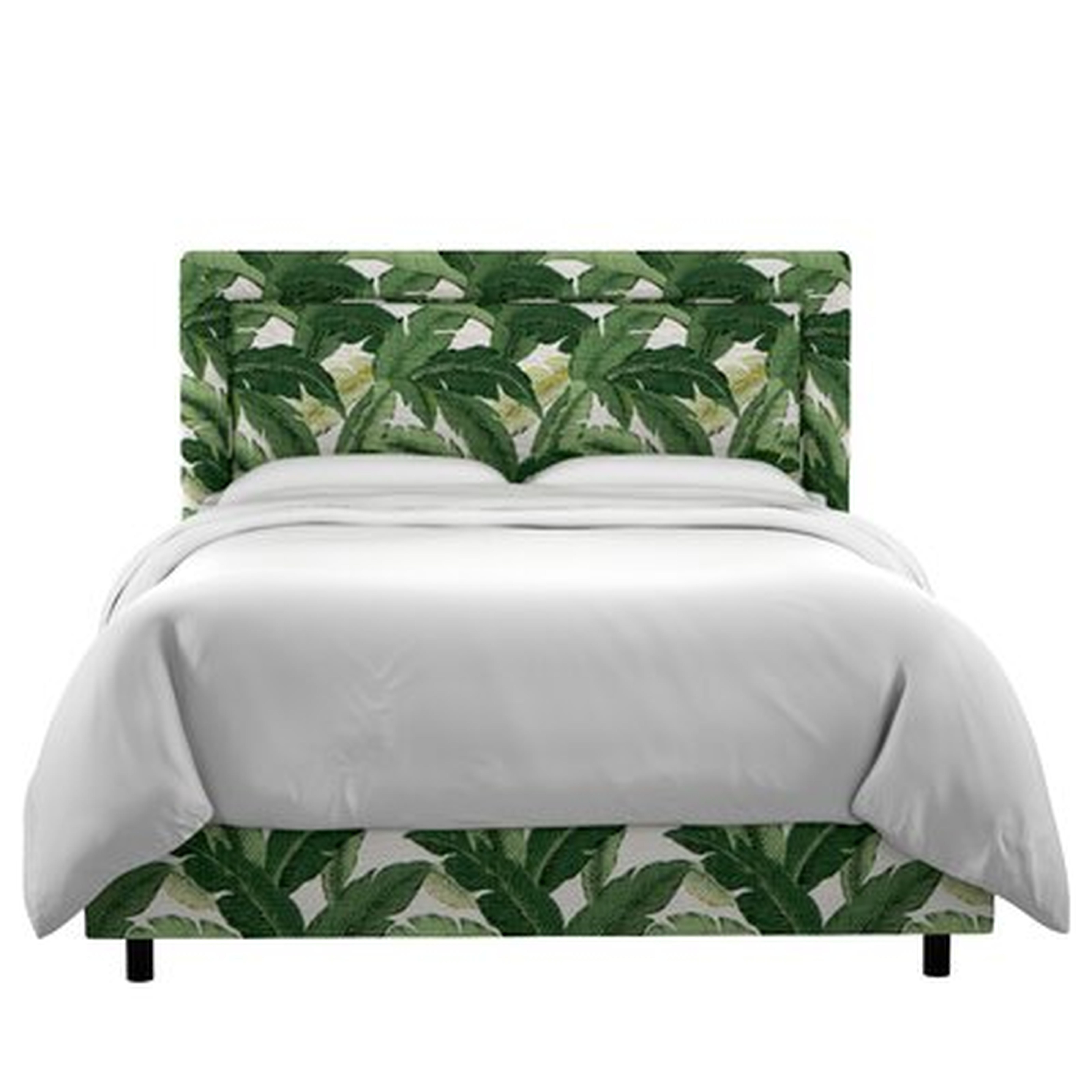 Promfret Swaying Palm Aloe Border Linen Upholstered Standard Bed - Wayfair