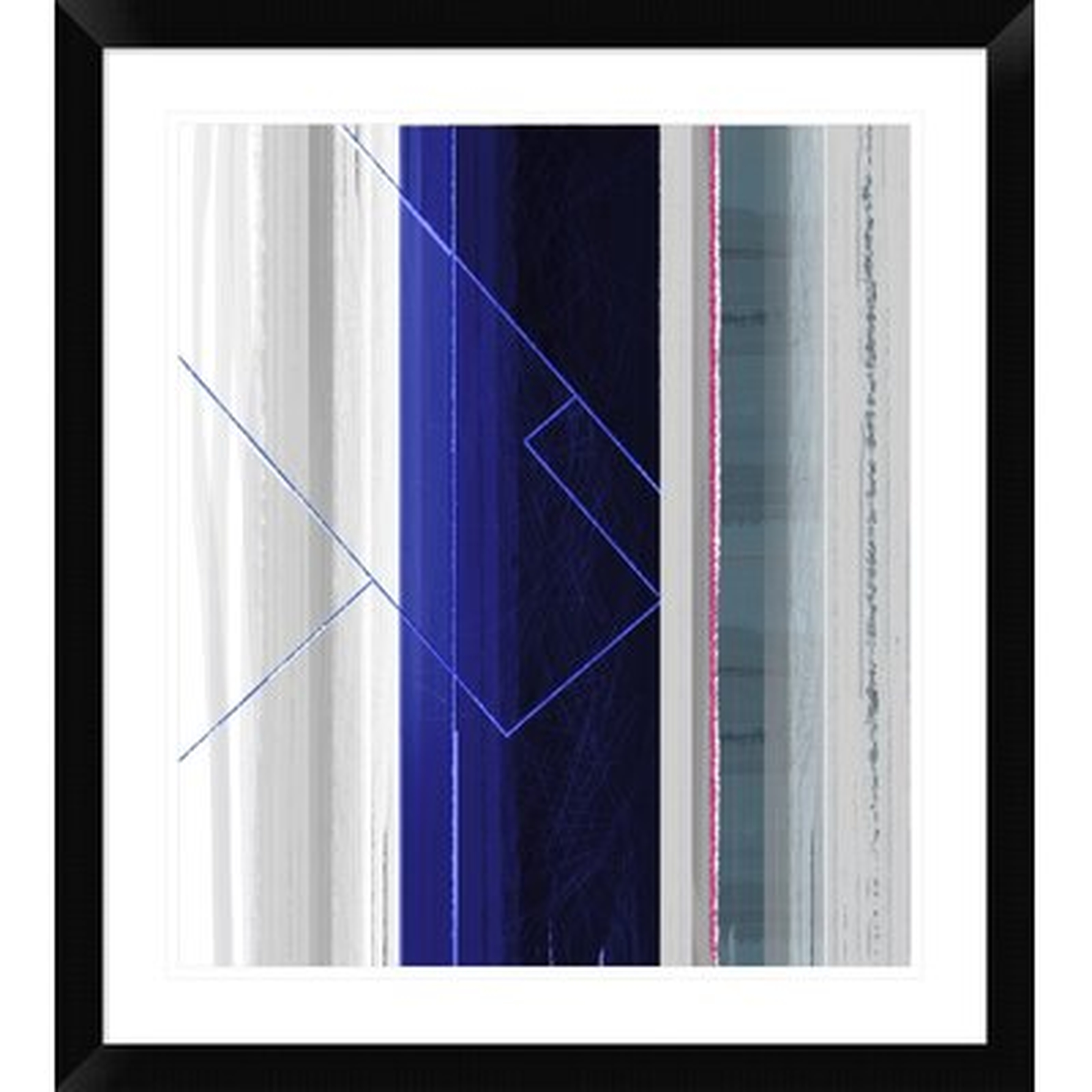 'Abstract White and Dark Blue' Framed Print - Wayfair