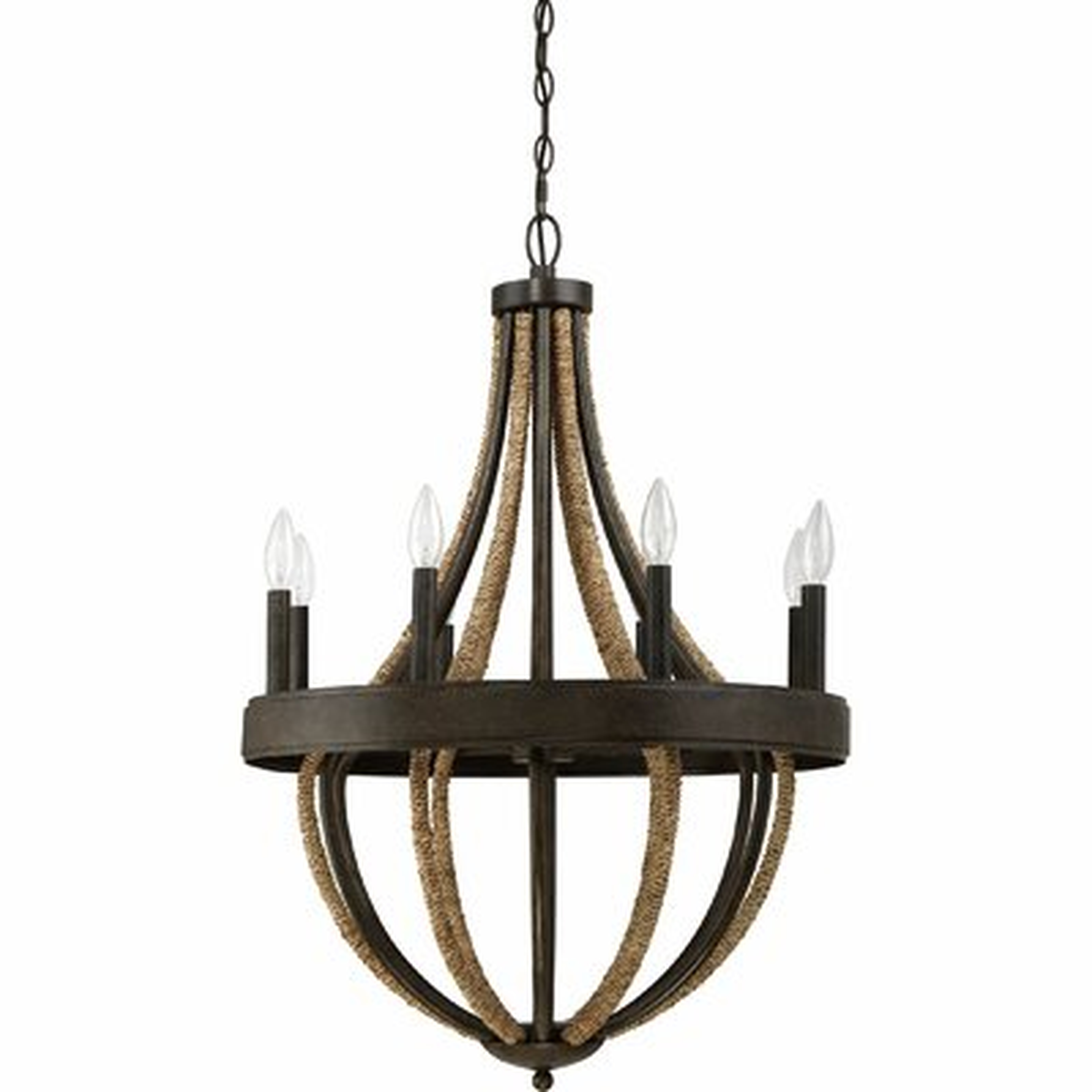 Funches 8 - Light Candle Style Empire Chandelier with Rope Accents - Wayfair