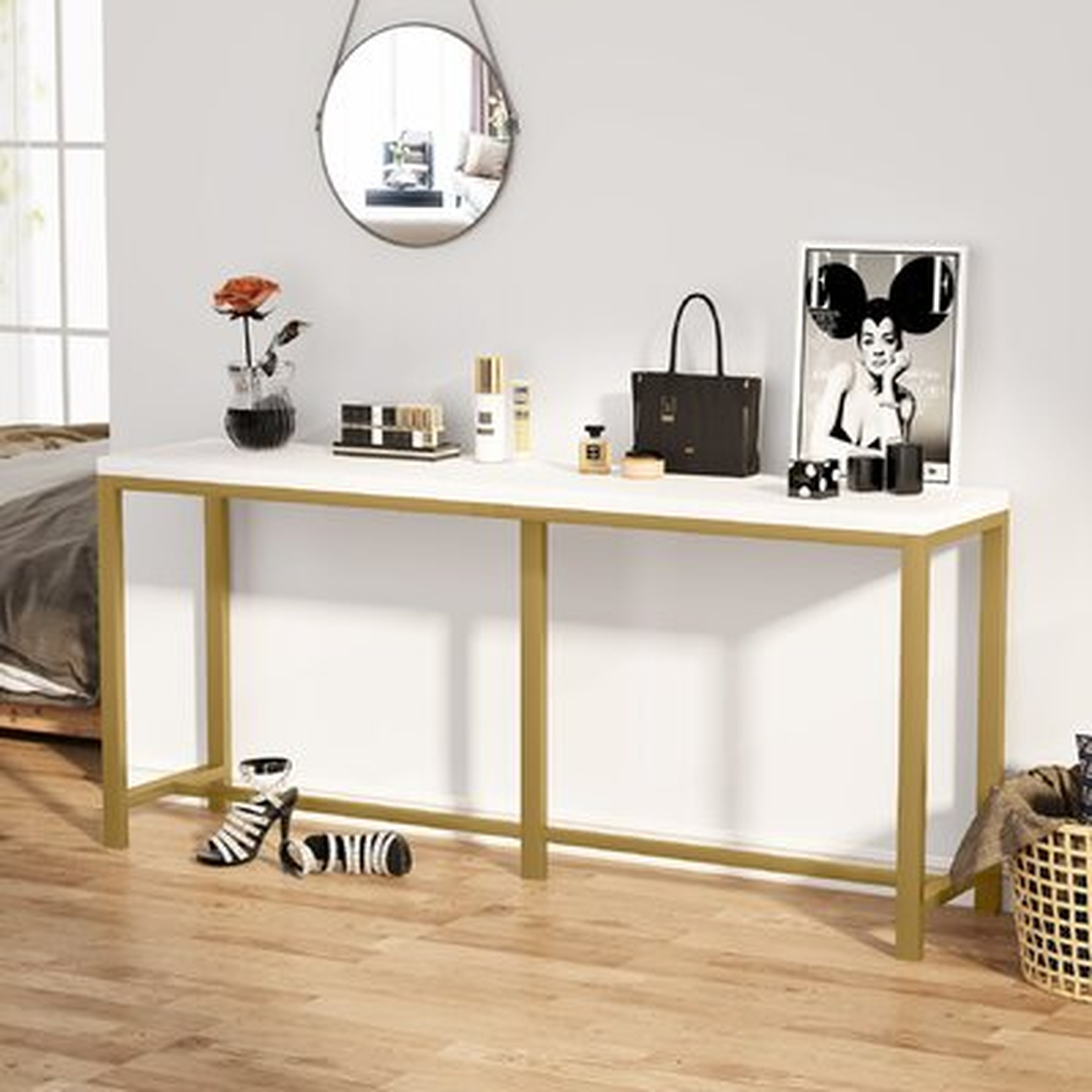 70.9 Inch Industrial Skinny Hallway Table Extra Long Sofa Table - Wayfair