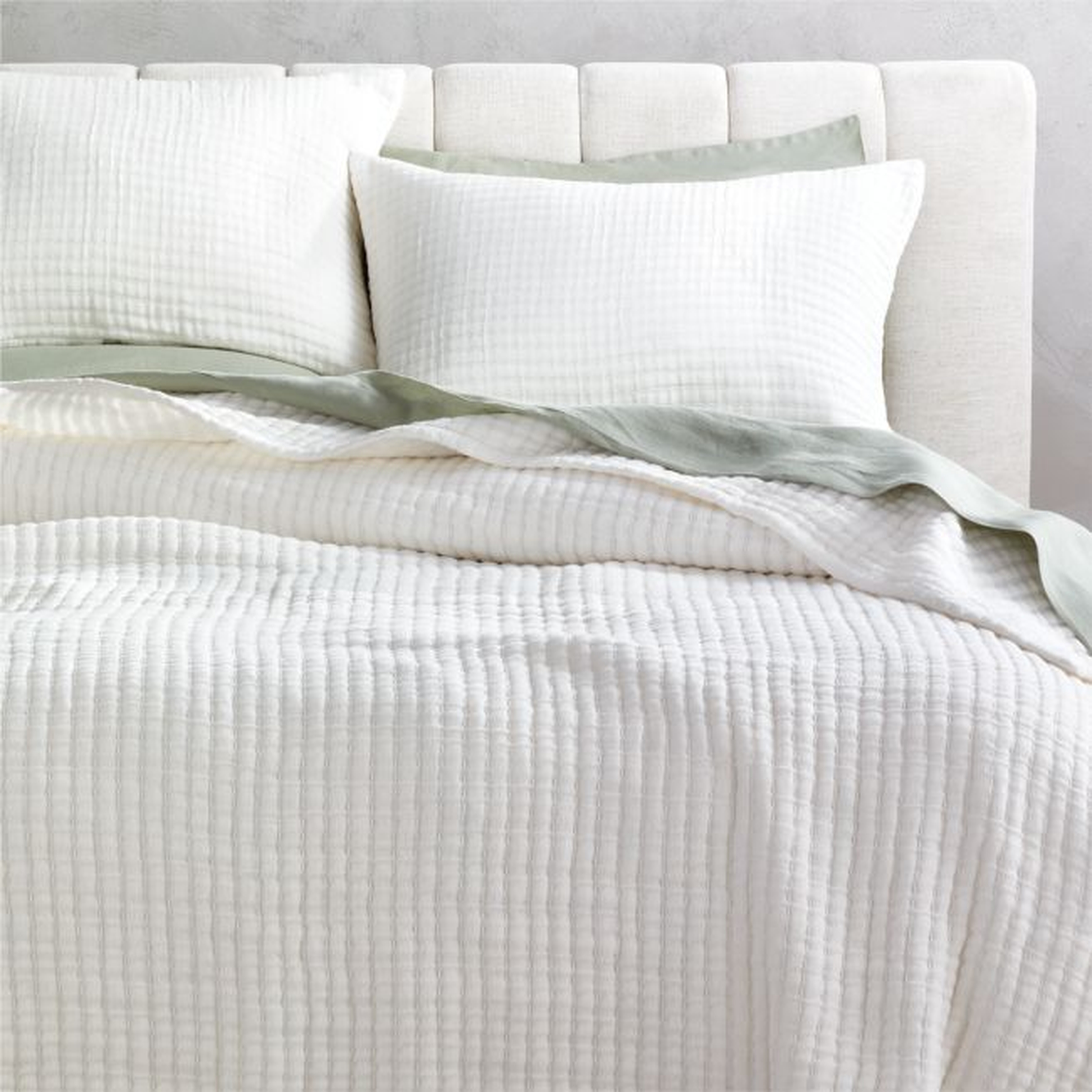 Ansley Warm White King Quilt - CB2