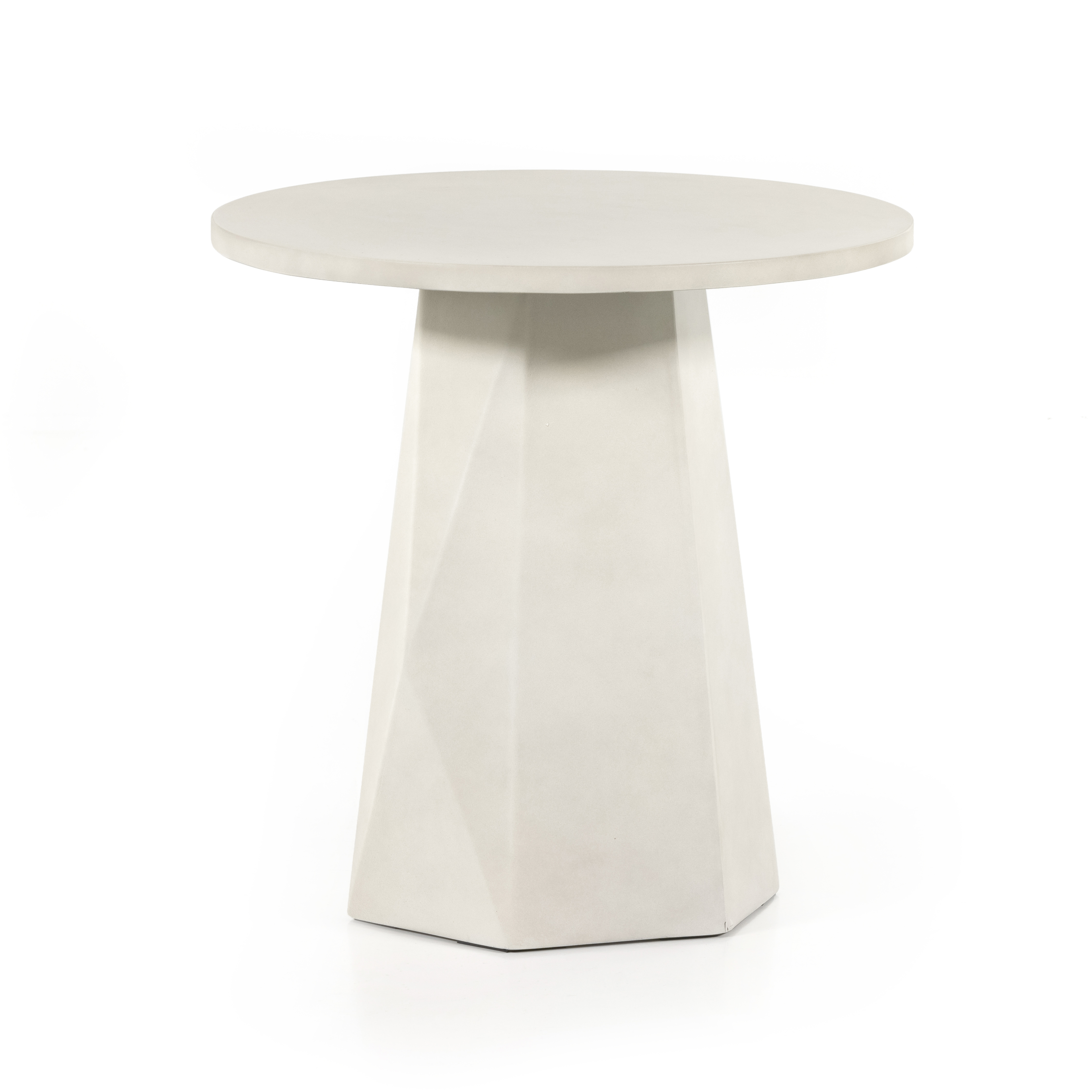 Bowman Outdoor End Table-White Concrete - Four Hands